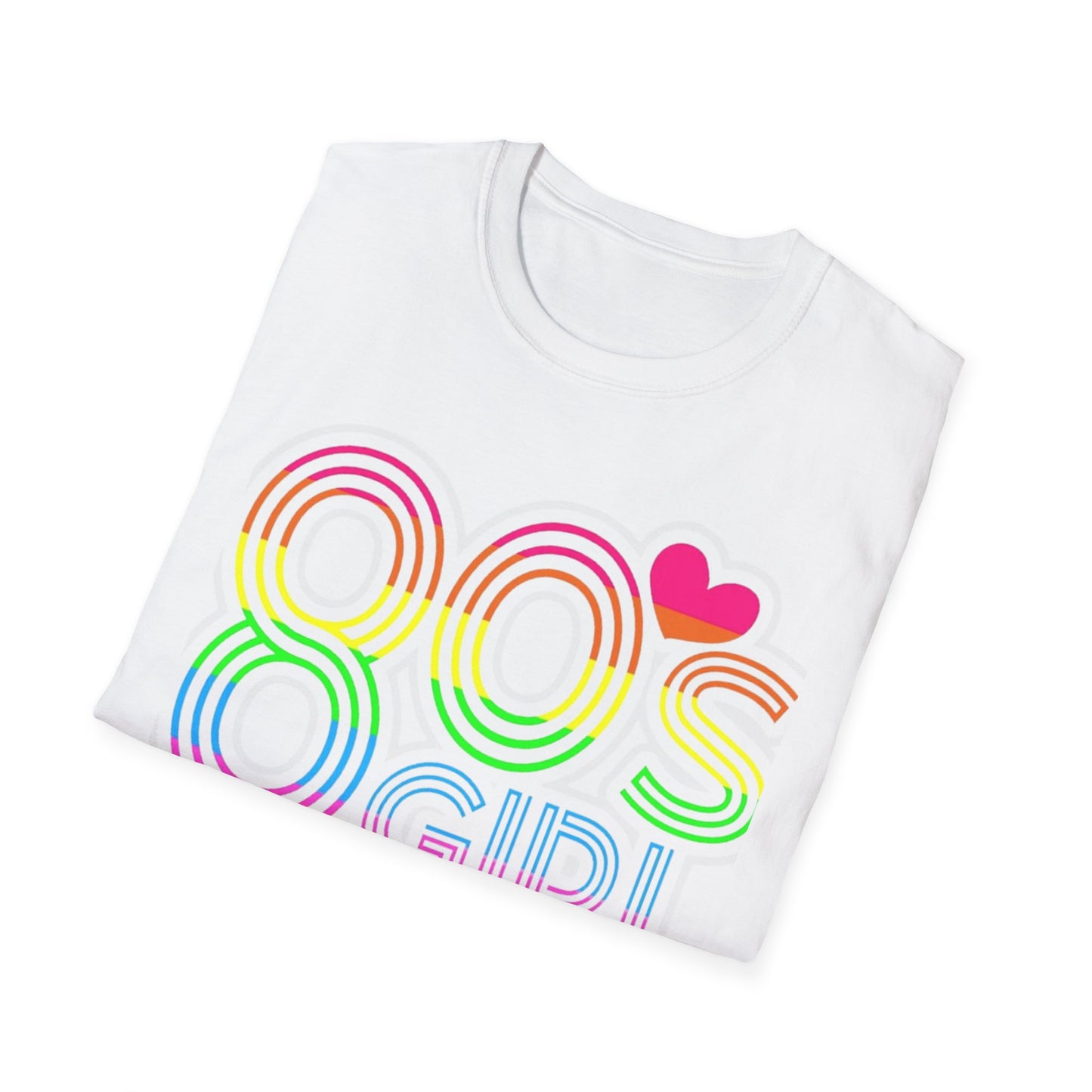 80s Retro 80's Girl Rainbow T-Shirt Printify T-Shirt Rhythm & Drip Apparel