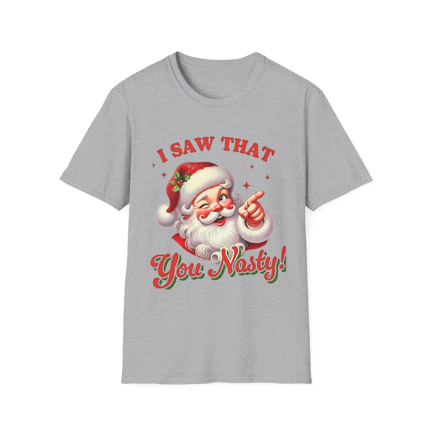 Funny Santa Claus T-Shirt, Christmas Humor Tee, Unisex Holiday Shirt, Festive Gift, Casual Christmas Outfit Sport Grey Printify T-Shirt Rhythm & Drip Apparel