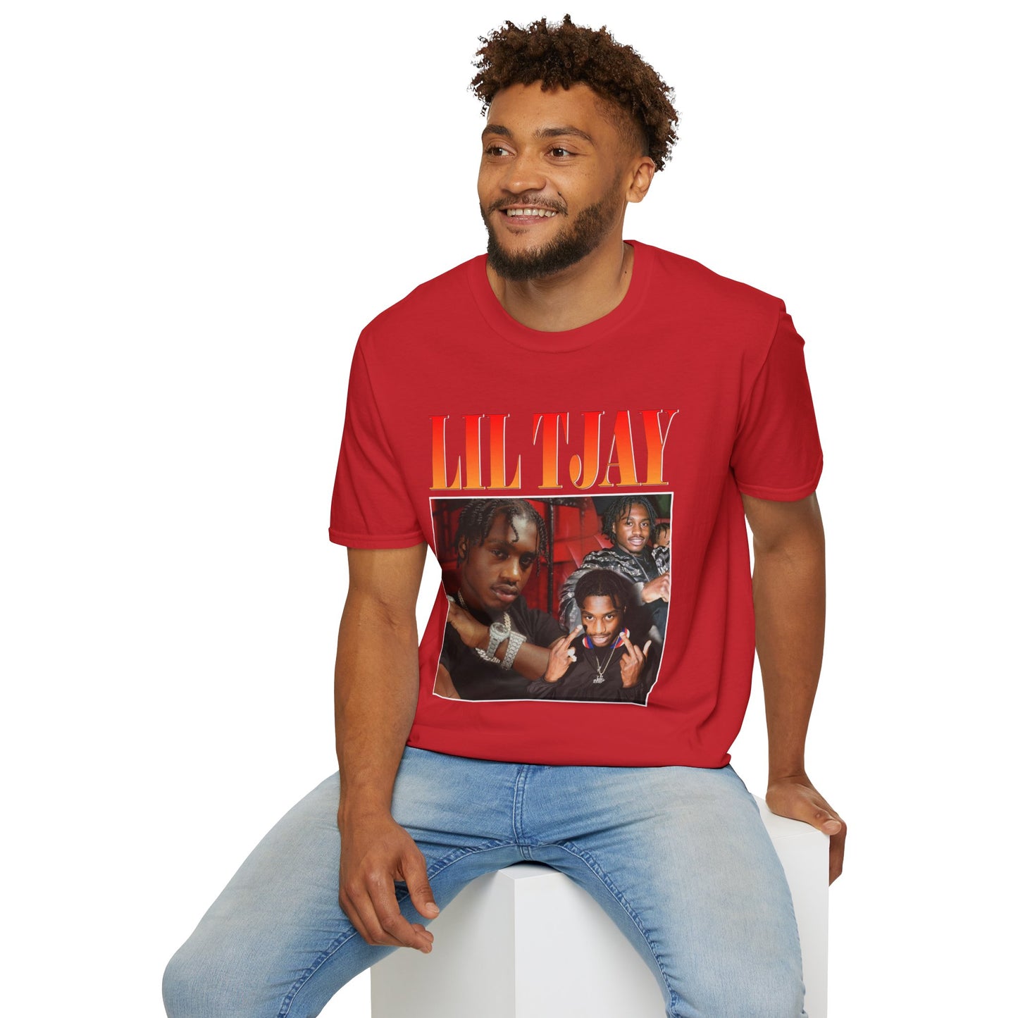 Lil Tjay Unisex Softstyle T-Shirt - Retro Graphic Tee for Music Fans - Rhythm & Drip