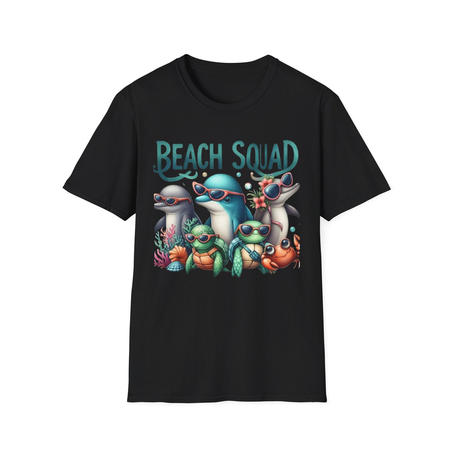 Summer- Beach Squad T-Shirt Black Printify T-Shirt Rhythm & Drip Apparel