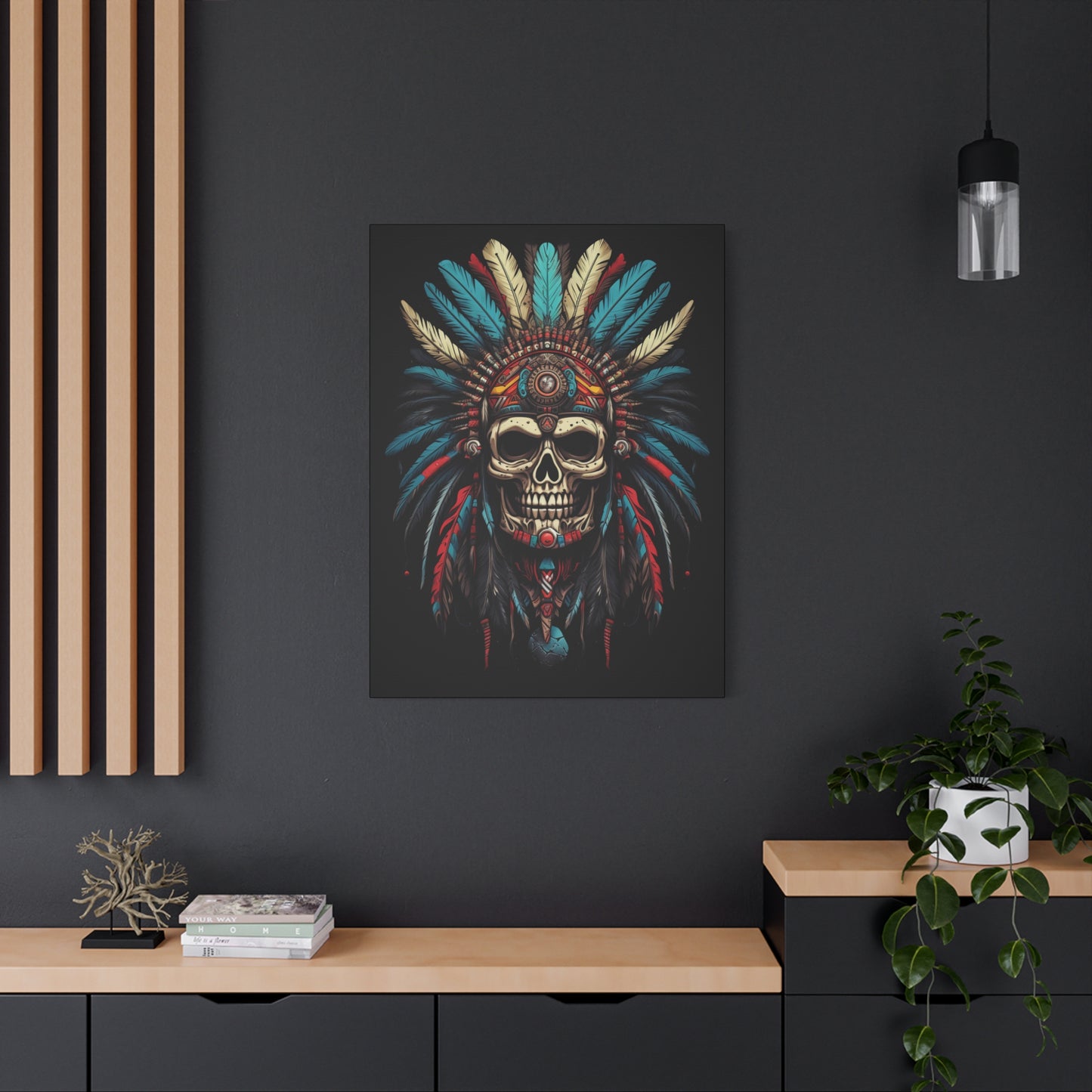 Skull- Bohemian Skull Canvas Art Print, Stretched Wall Decor, Unique Skull Artwork, Home Office Decoration, Ideal Gift for Art Lovers Rhythm & Drip Canvas Rhythm & Drip Apparel