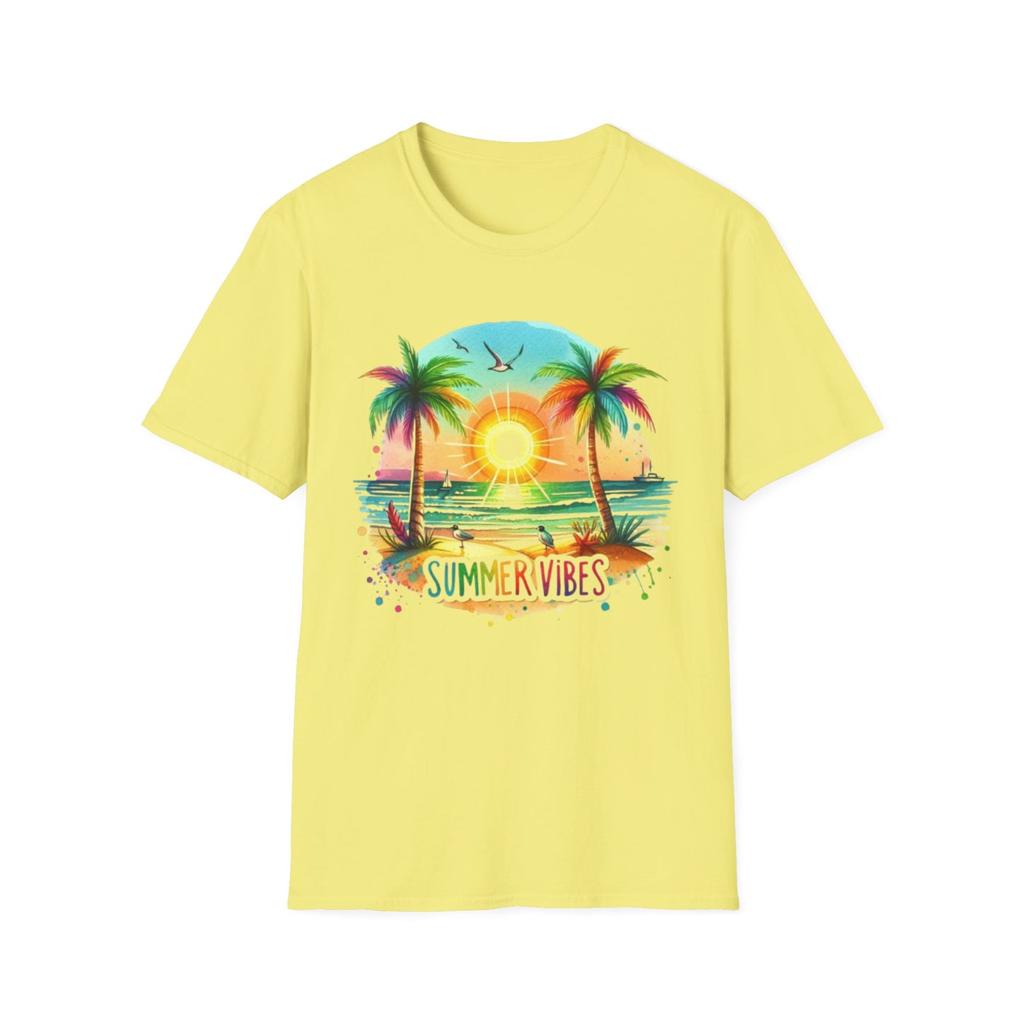 Summer- Vibrant Summer Vibes T-Shirt Cornsilk Printify T-Shirt Rhythm & Drip Apparel
