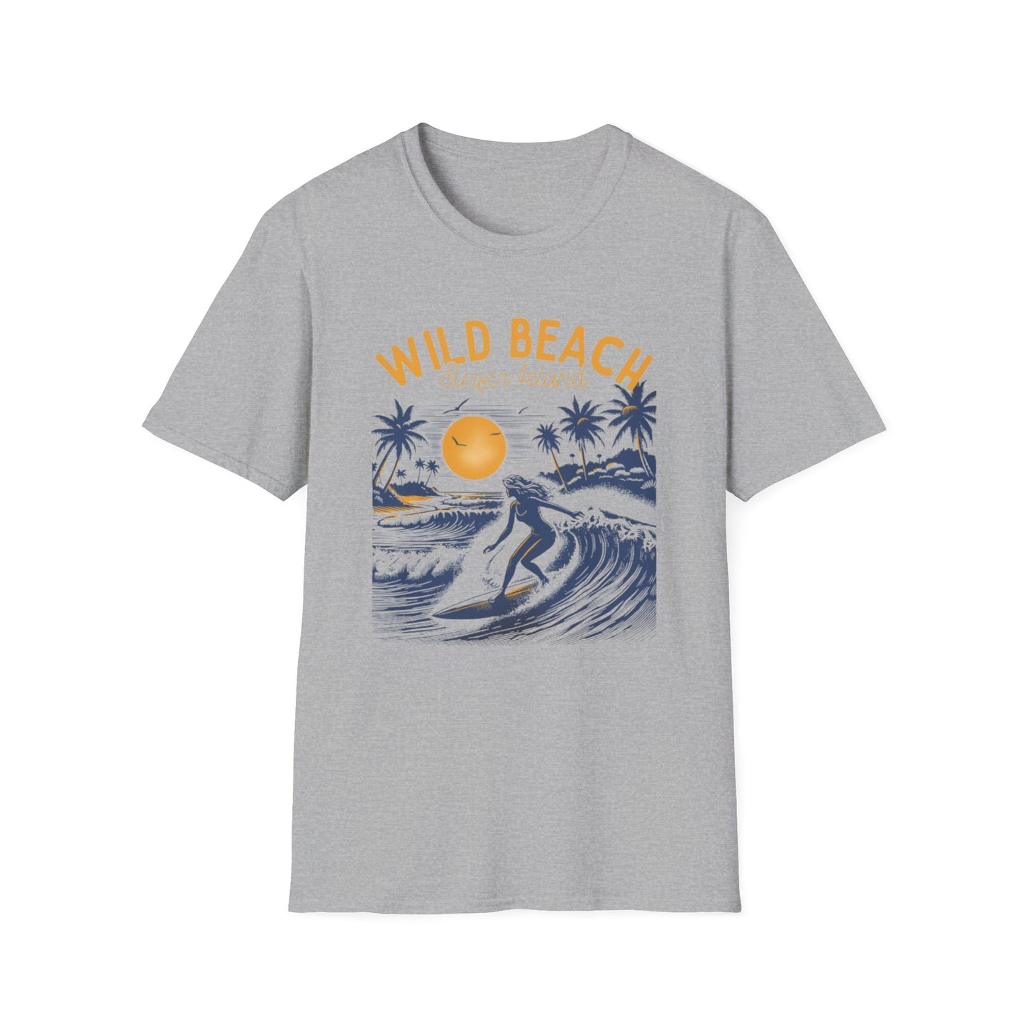 Summer- Wild Beach Surfing T-Shirt Sport Grey Printify T-Shirt Rhythm & Drip Apparel