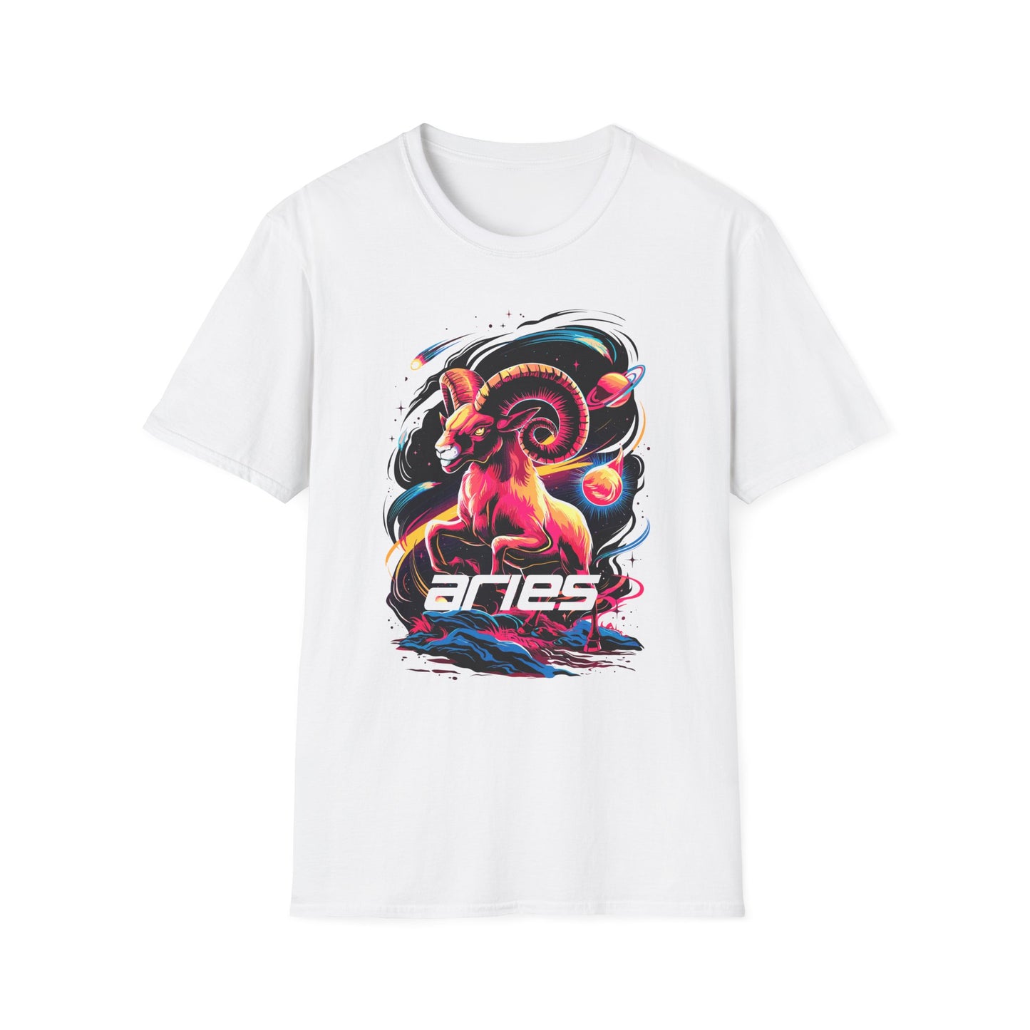 Aries Zodiac T-Shirt White Printify T-Shirt Rhythm & Drip Apparel