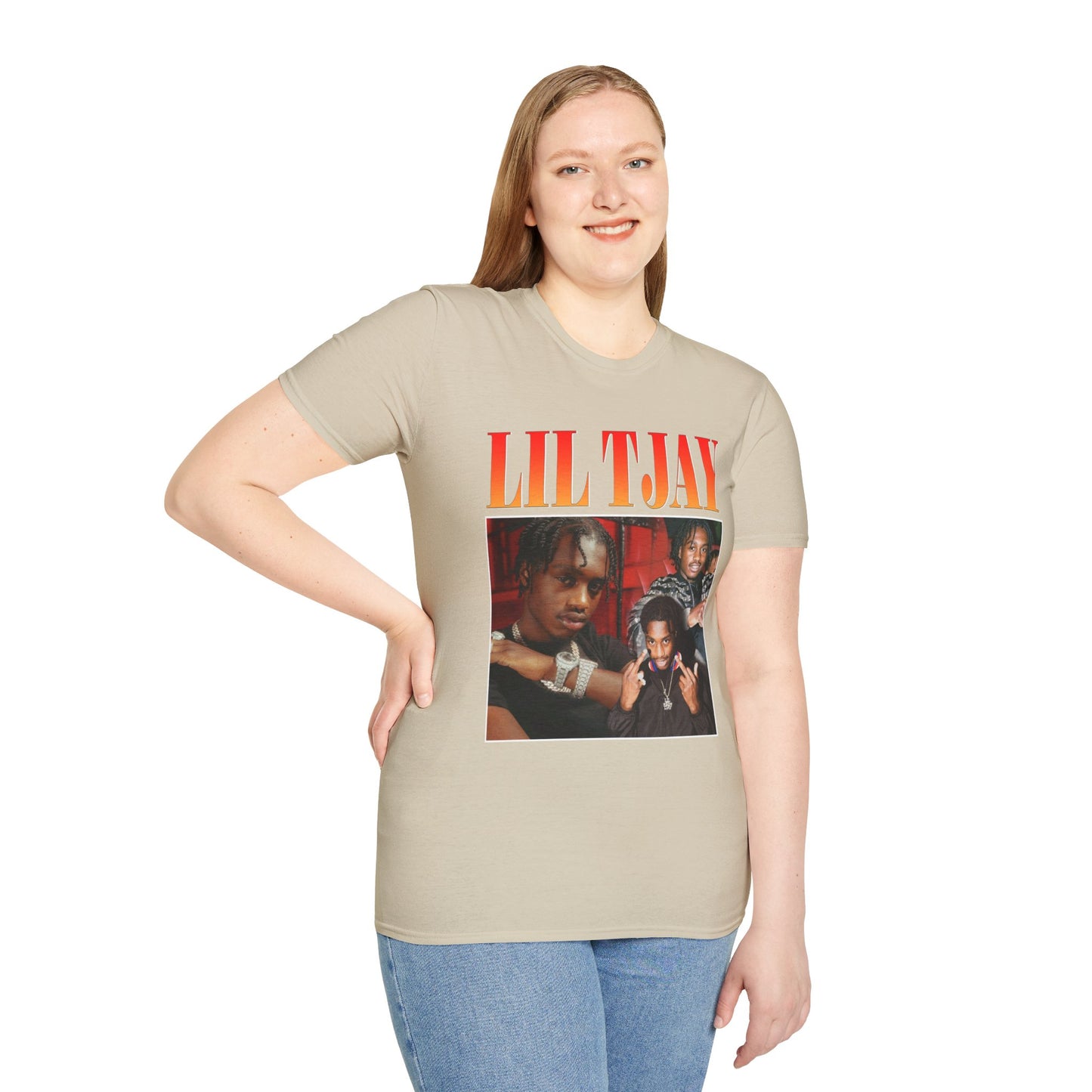 Lil Tjay Unisex Softstyle T-Shirt - Retro Graphic Tee for Music Fans - Rhythm & Drip