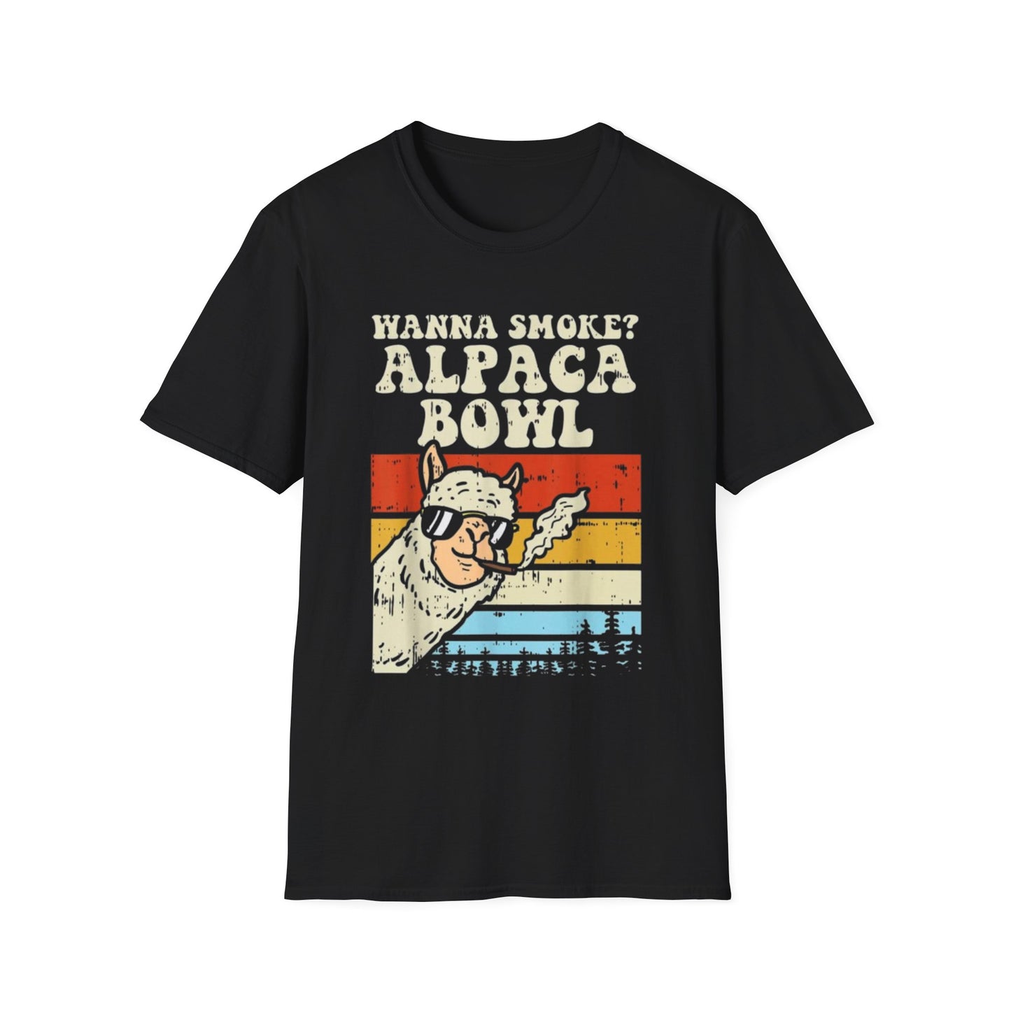 Alpaca Bowl T-Shirt Black Printify T-Shirt Rhythm & Drip Apparel