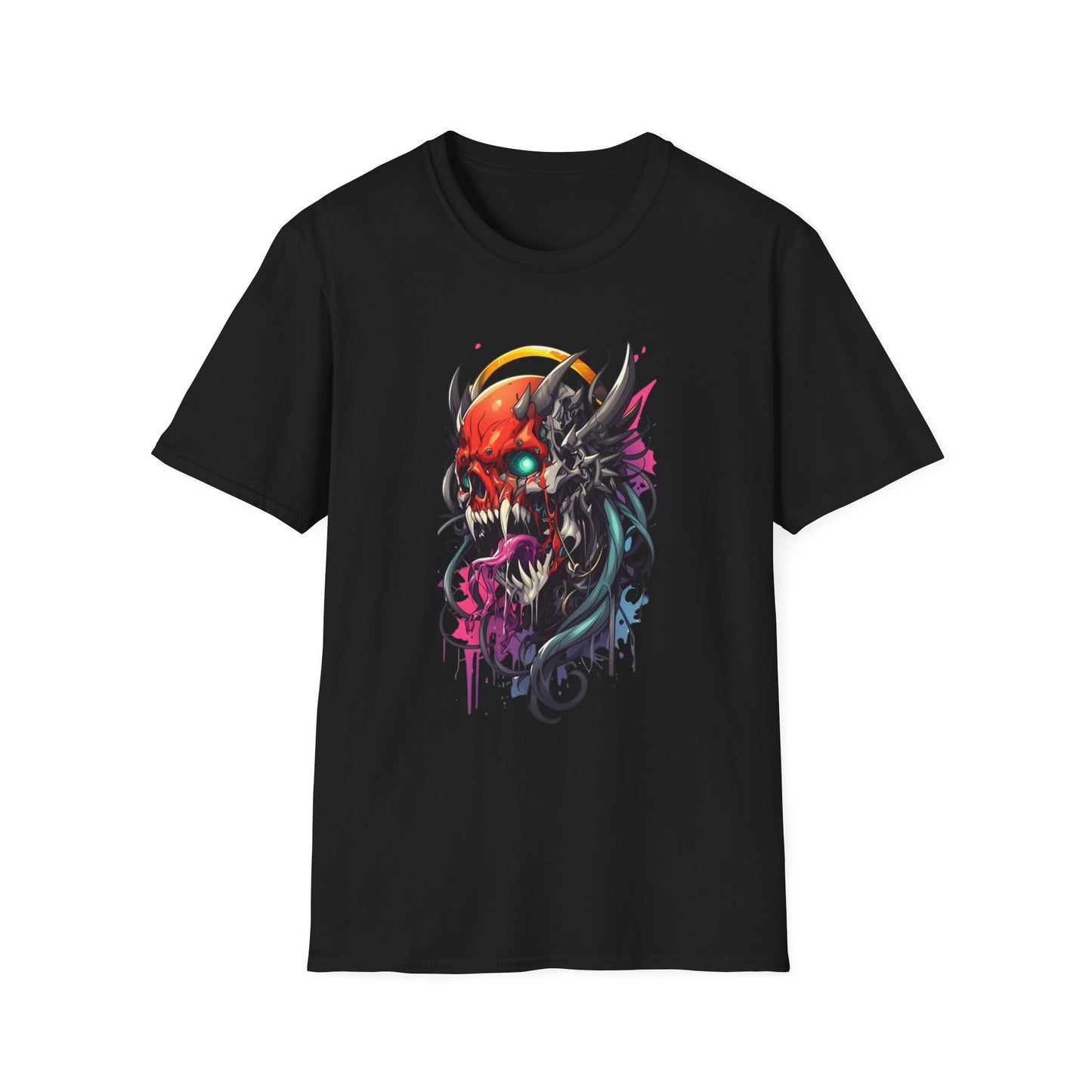 Vibrant Skull Graphic Tee Black Printify T-Shirt Rhythm & Drip Apparel