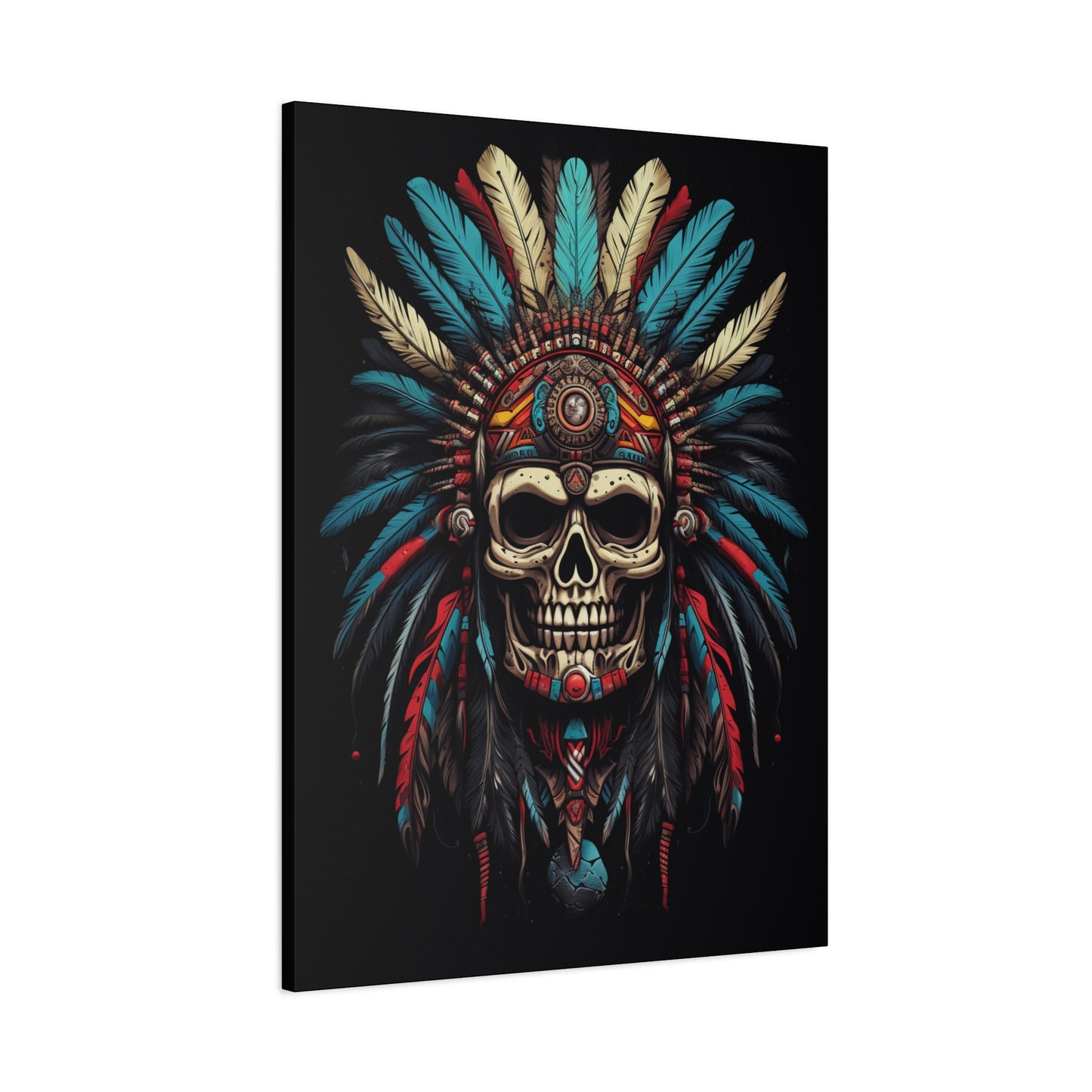 Skull- Bohemian Skull Canvas Art Print, Stretched Wall Decor, Unique Skull Artwork, Home Office Decoration, Ideal Gift for Art Lovers Rhythm & Drip Canvas Rhythm & Drip Apparel