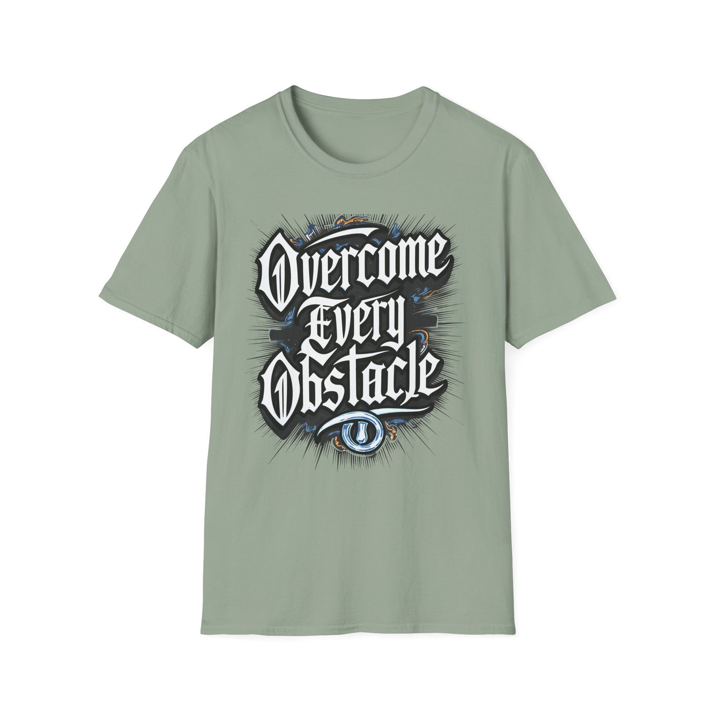 Inspirational Unisex Softstyle T-Shirt – "Overcome Every Obstacle"