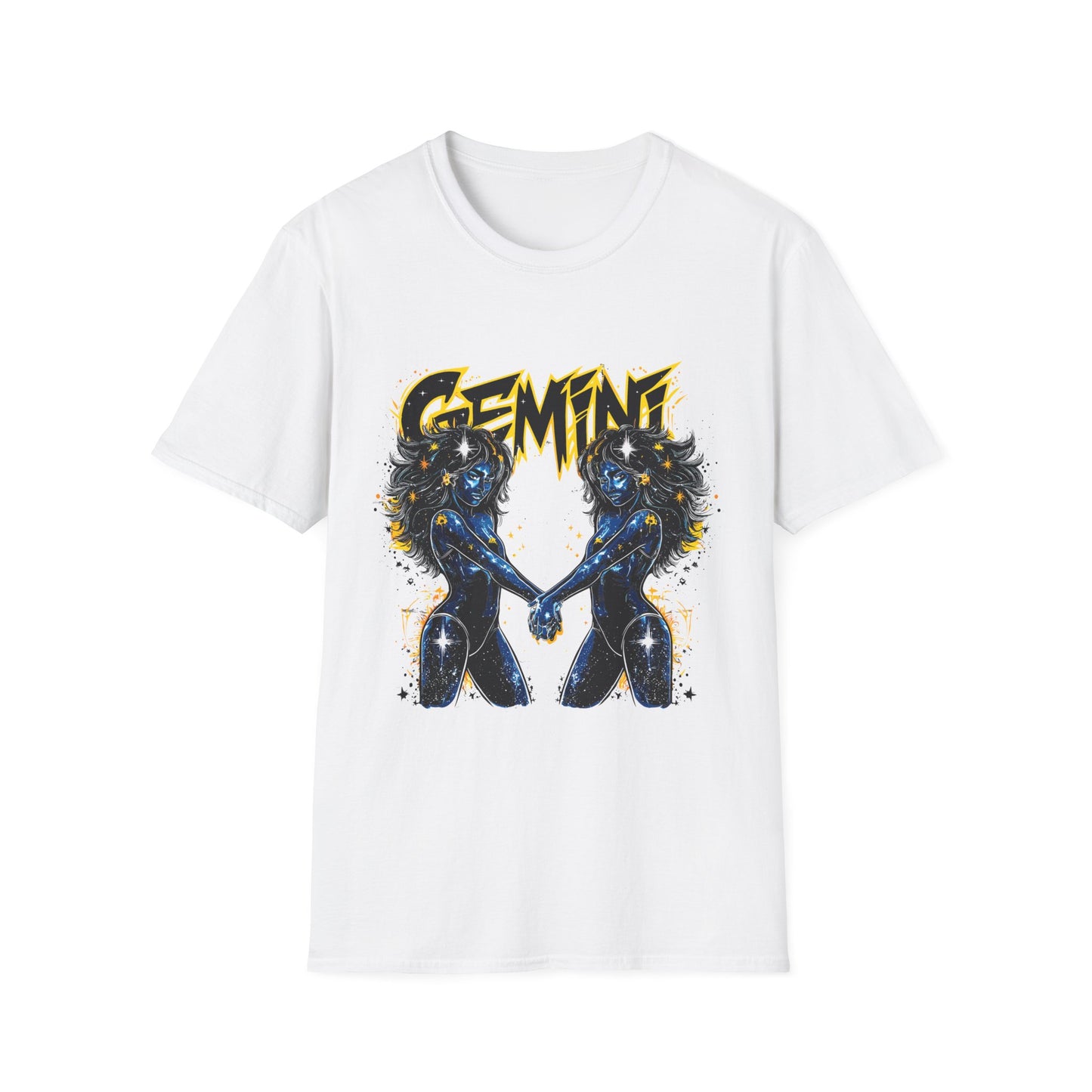 Gemini Zodiac T-Shirt White Printify T-Shirt Rhythm & Drip Apparel