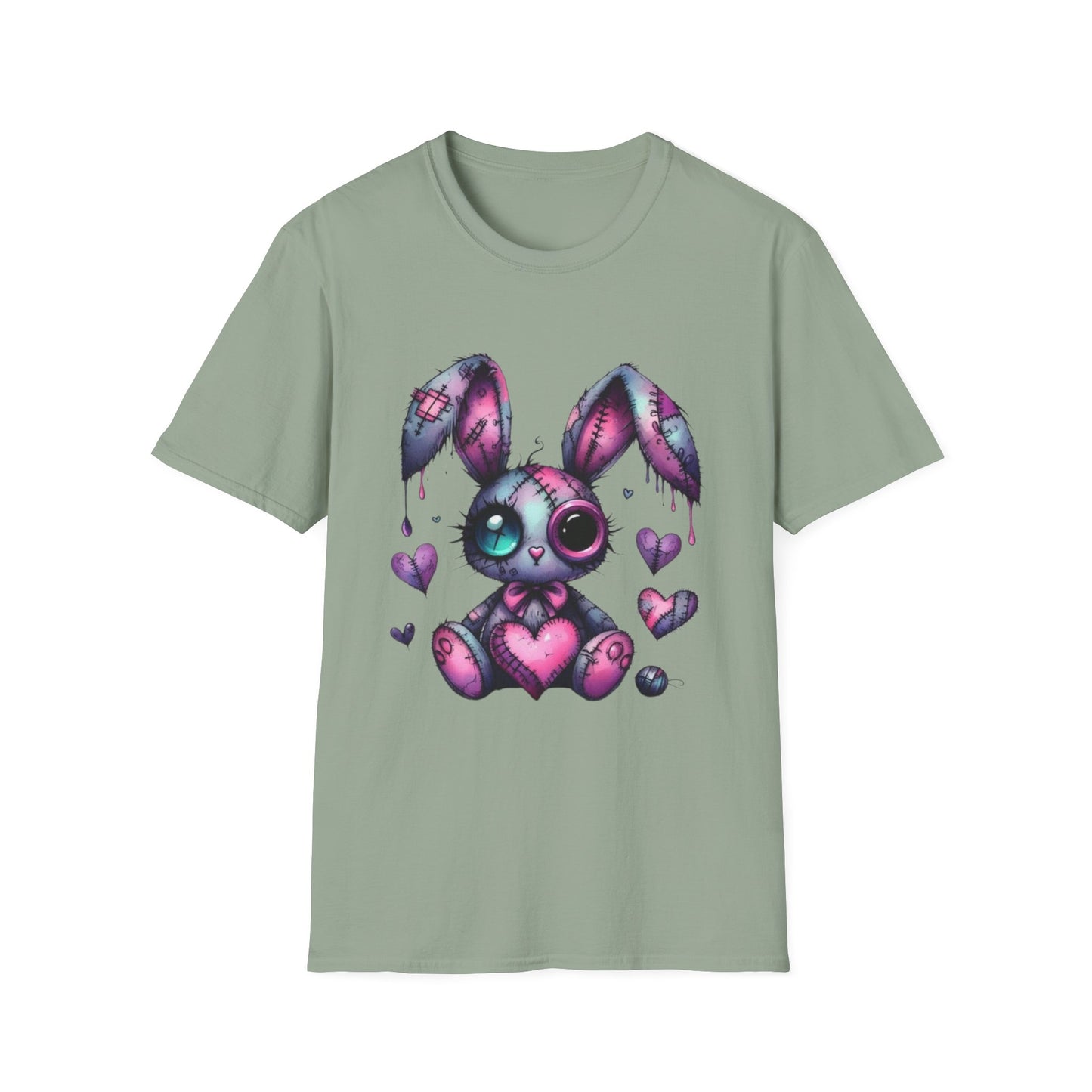 Playful Bunny Graphic T-Shirt - Softstyle Unisex Tee for Cute & Unique Casual Wear