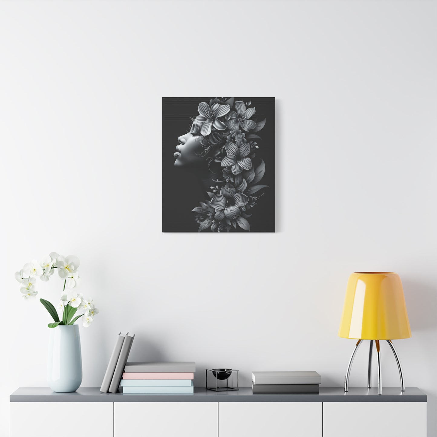 Woman- Bold Afro Woman Canvas Art, Black Art Print, Floral Wall Decor, Modern Home Decor, African American Artwork Printify Canvas Rhythm & Drip Apparel