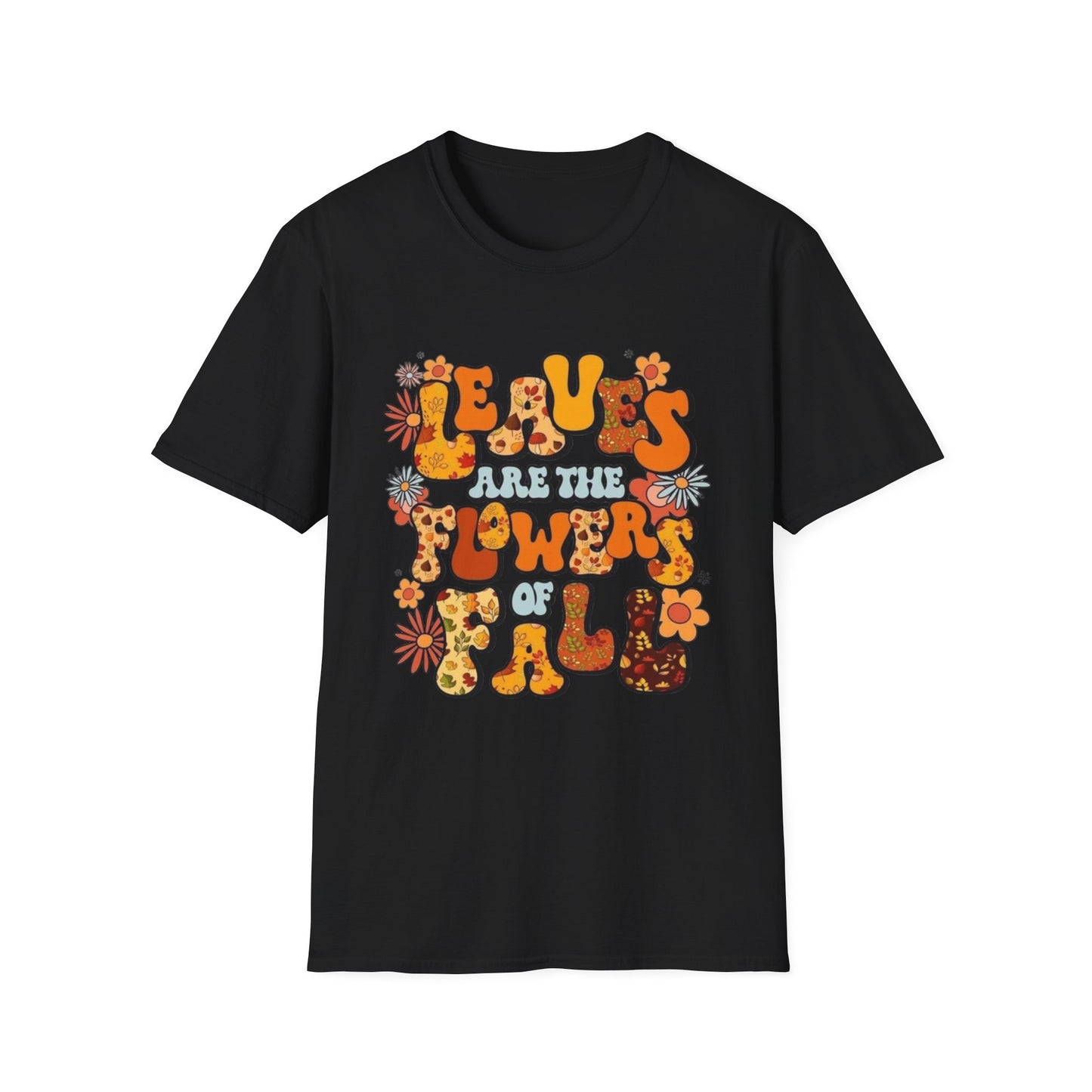 Fall- Flowers Of Fall T-Shirt Black Printify T-Shirt Rhythm & Drip Apparel