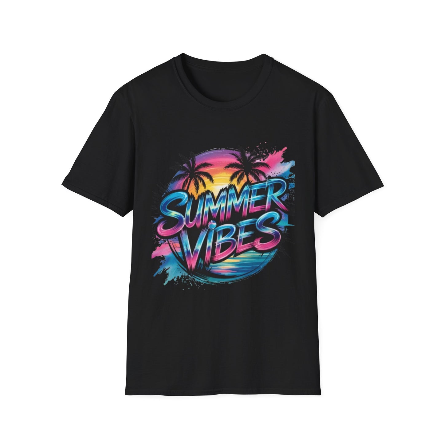 Summer- Summer Vibes T-Shirt Black Printify T-Shirt Rhythm & Drip Apparel