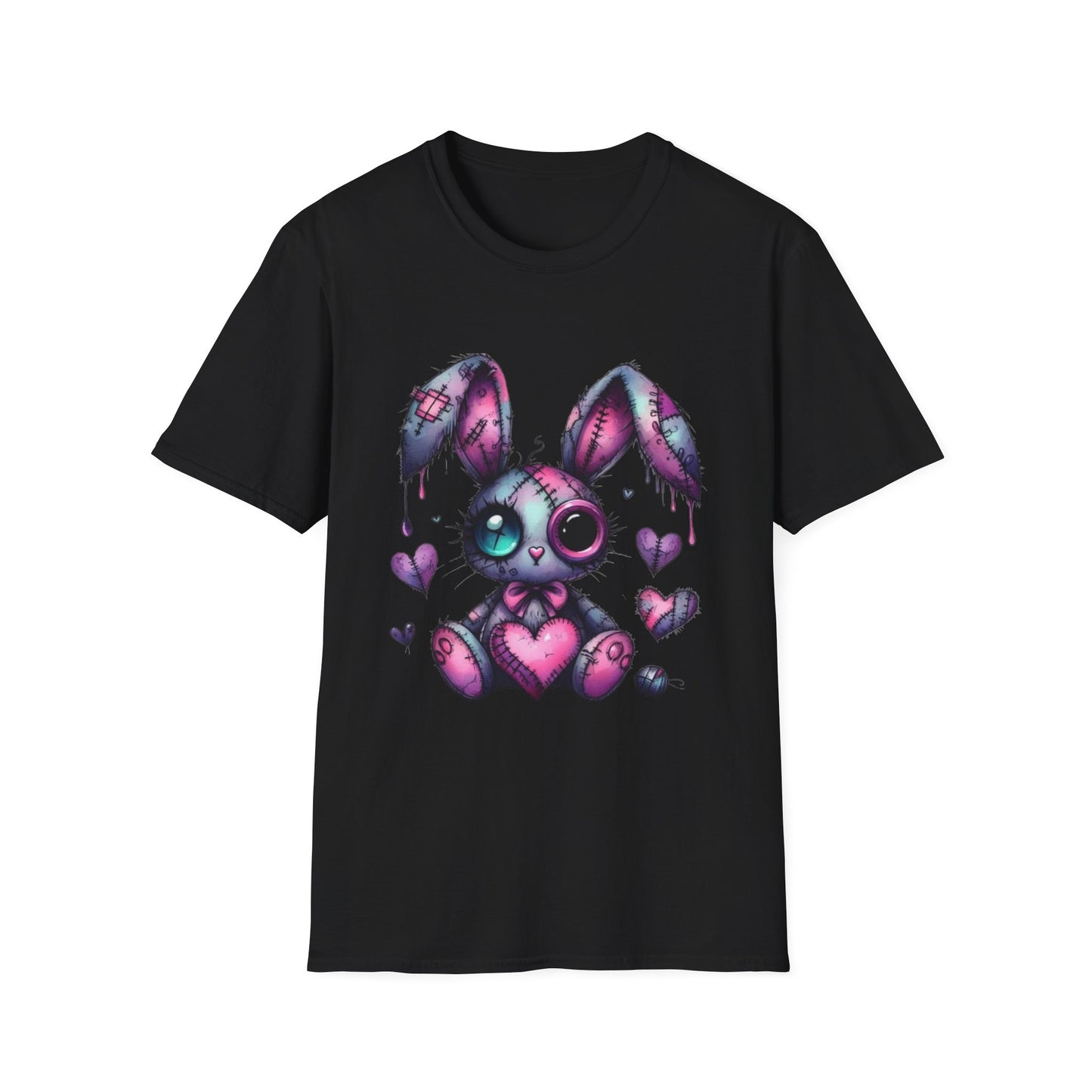 Playful Bunny Graphic T-Shirt - Softstyle Unisex Tee for Cute & Unique Casual Wear