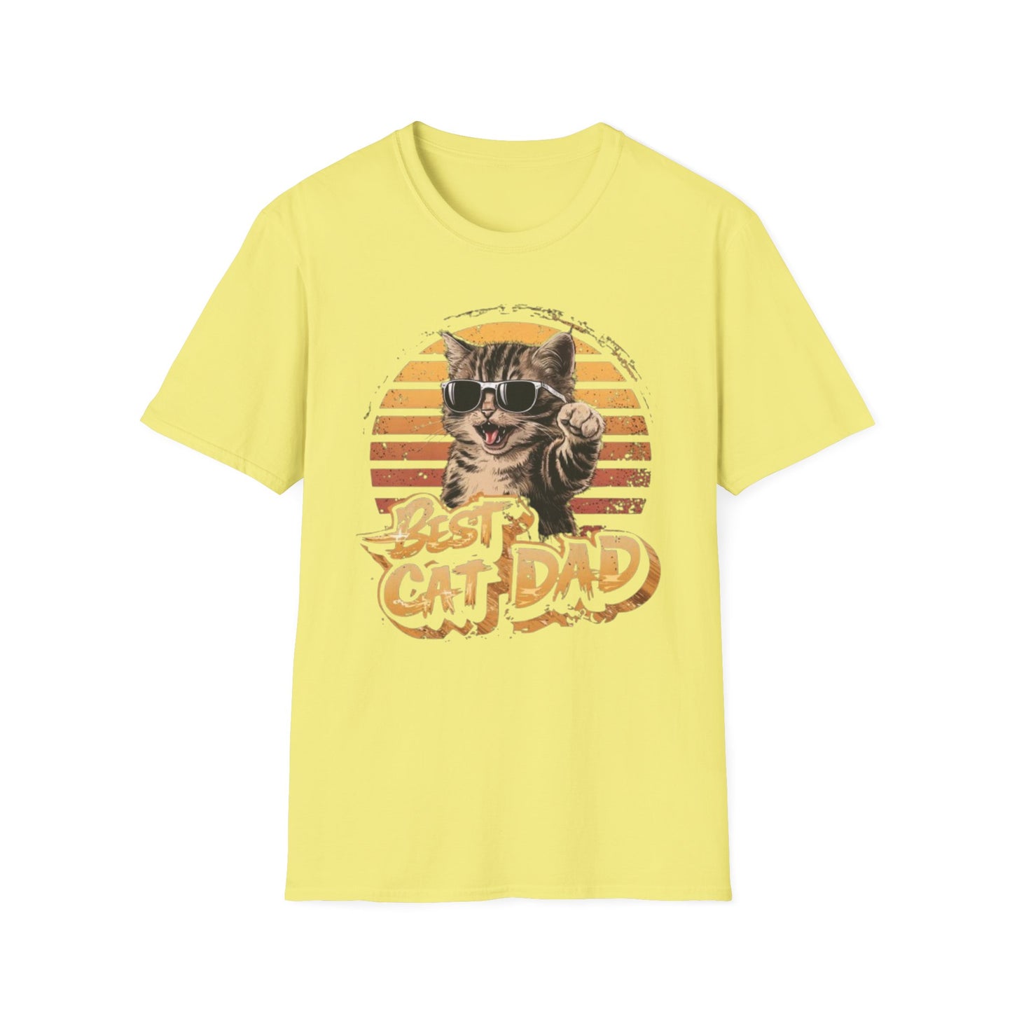 Best Cat Dad T-Shirt Cornsilk Printify T-Shirt Rhythm & Drip Apparel