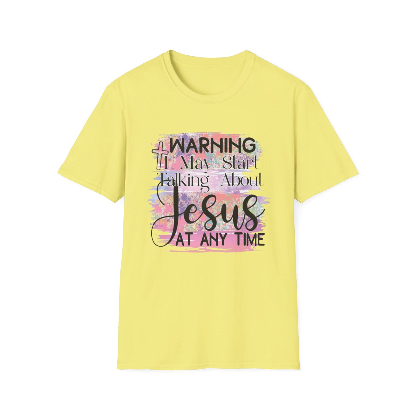 Warning Jesus T-Shirt, Cornsilk Printify T-Shirt Rhythm & Drip Apparel