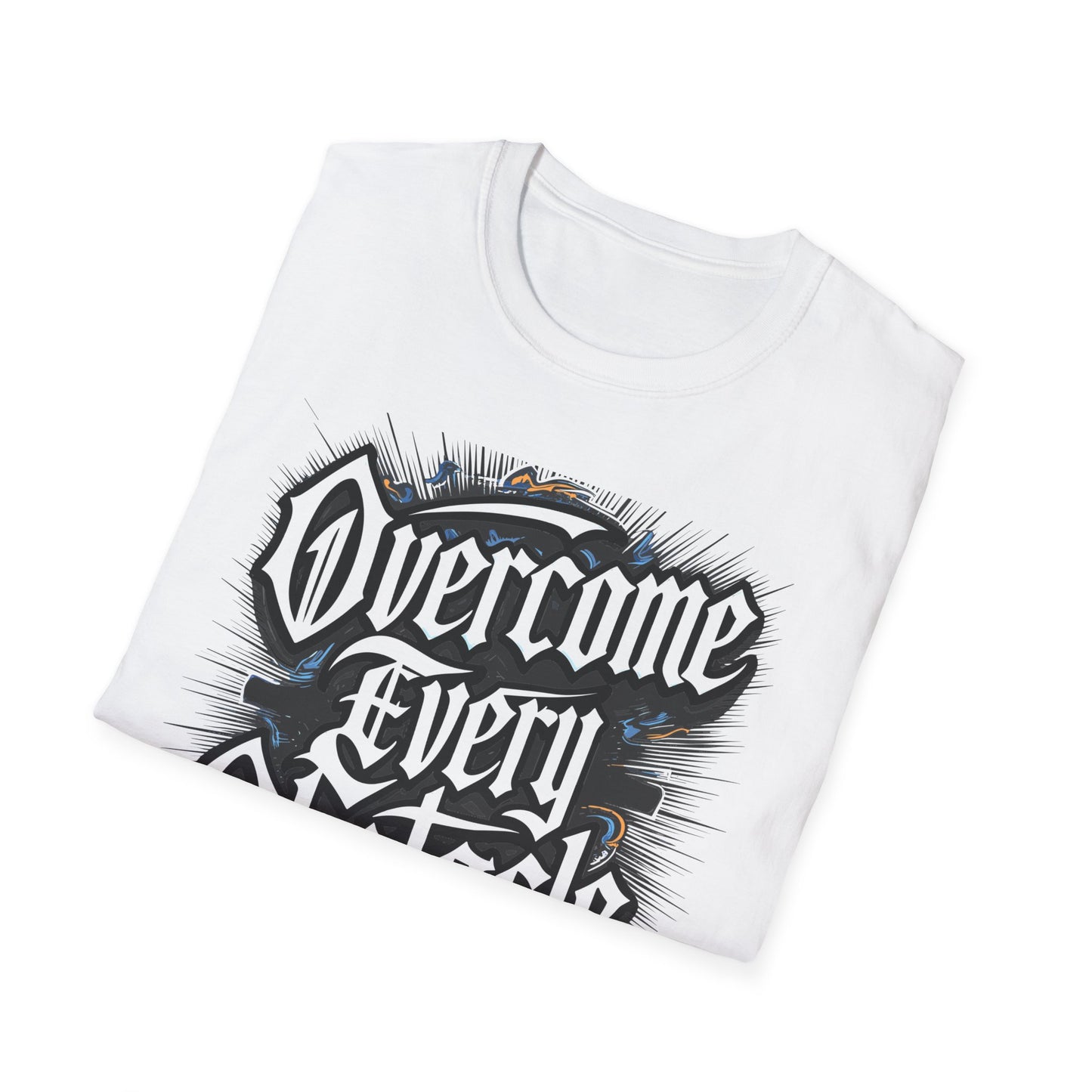 Inspirational Unisex Softstyle T-Shirt – "Overcome Every Obstacle"