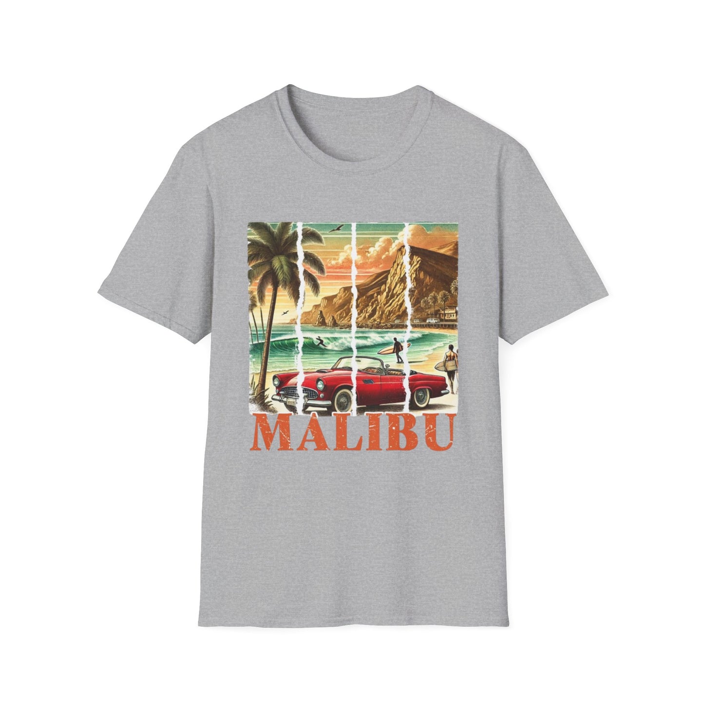 Summer- Malibu Vintage T-Shirt Sport Grey Printify T-Shirt Rhythm & Drip Apparel