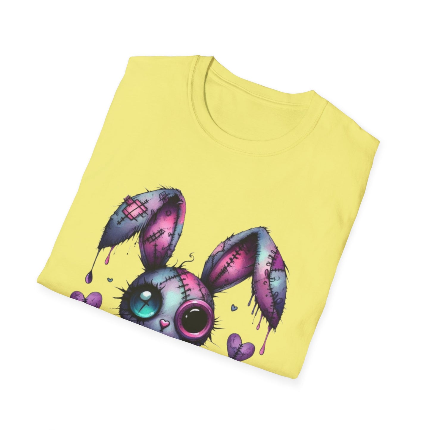 Playful Bunny Graphic T-Shirt - Softstyle Unisex Tee for Cute & Unique Casual Wear