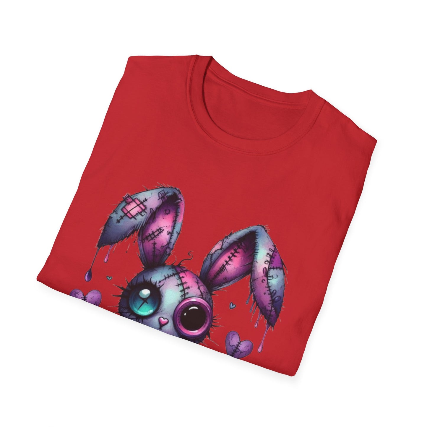 Playful Bunny Graphic T-Shirt - Softstyle Unisex Tee for Cute & Unique Casual Wear