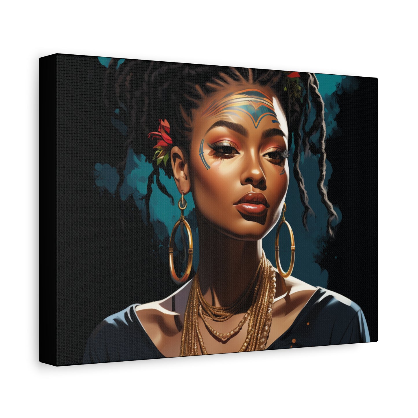 Woman- Bold Afro Woman Canvas Art, Black Art Print, Floral Wall Decor, Modern Home Decor, African American Artwork Rhythm & Drip Canvas Rhythm & Drip Apparel