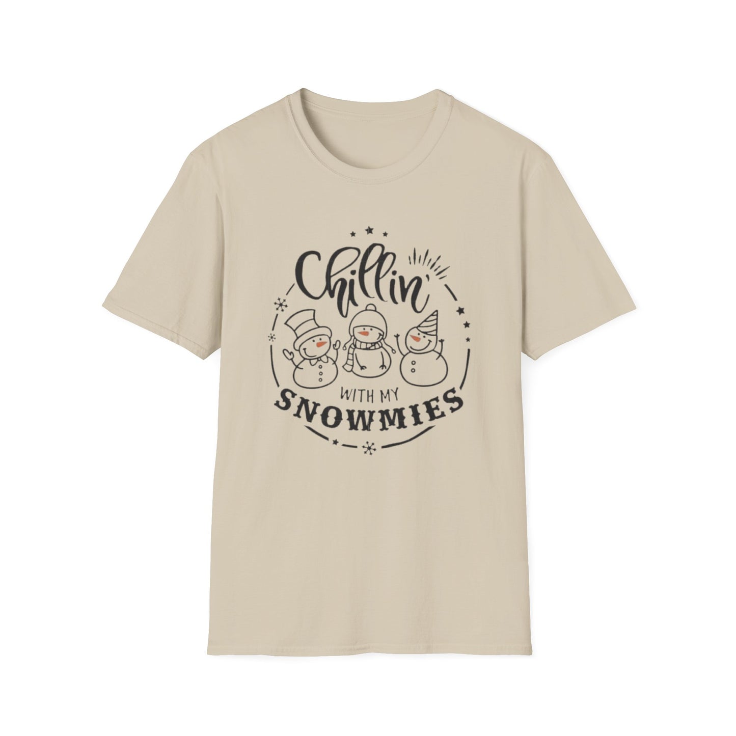 Winter- Chillin' with My Snowmies T-Shirt Sand Printify T-Shirt Rhythm & Drip Apparel