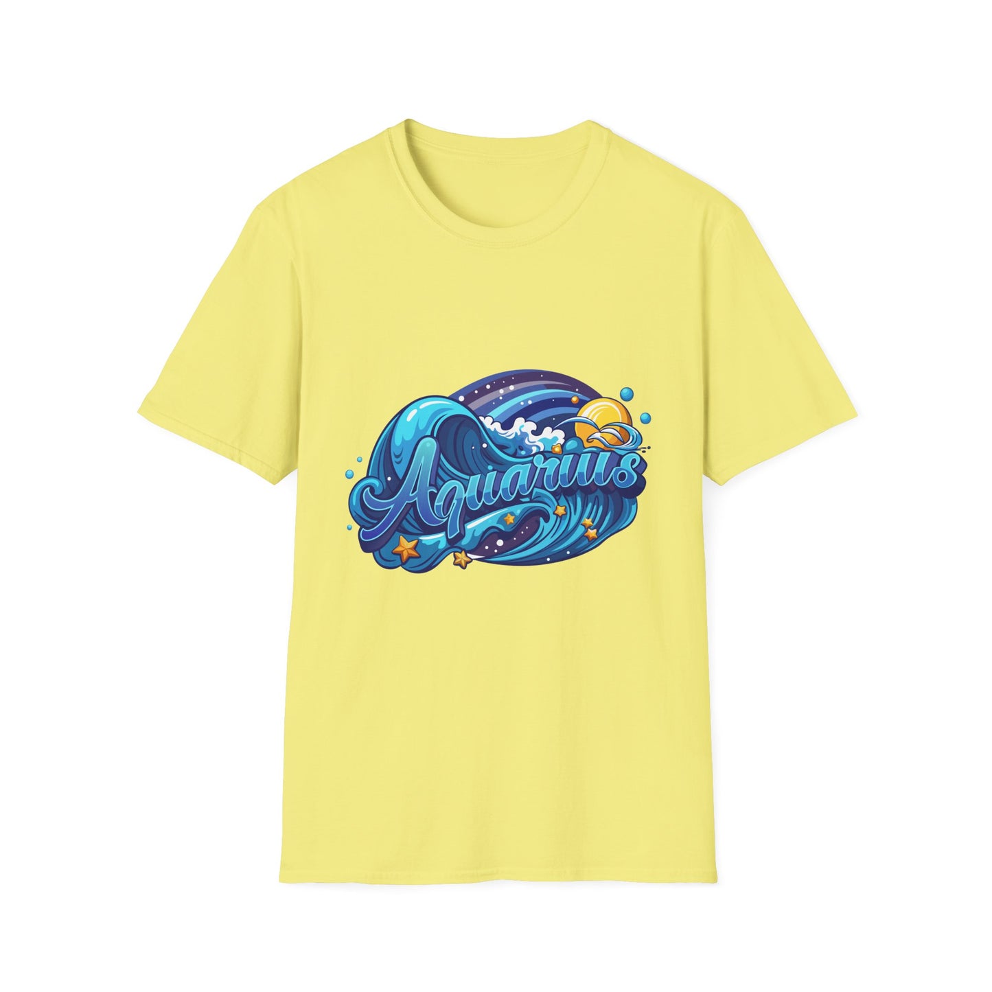 Aquarius Wave T-Shirt Cornsilk Printify T-Shirt Rhythm & Drip Apparel