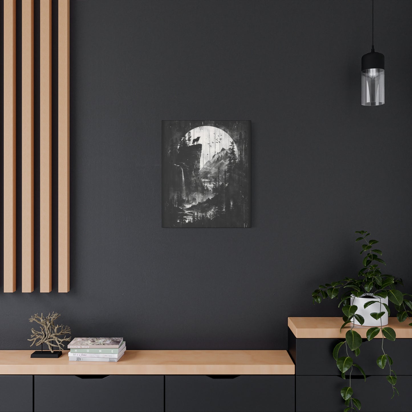 Wolf- Artistic Wolf Wall Art, Canvas Print, Nature Decor, Home Aesthetic, Unique Gift, Wall Decor, Modern Art Rhythm & Drip Canvas Rhythm & Drip Apparel