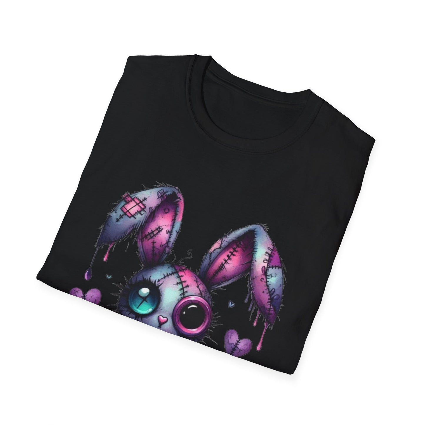 Playful Bunny Graphic T-Shirt - Softstyle Unisex Tee for Cute & Unique Casual Wear
