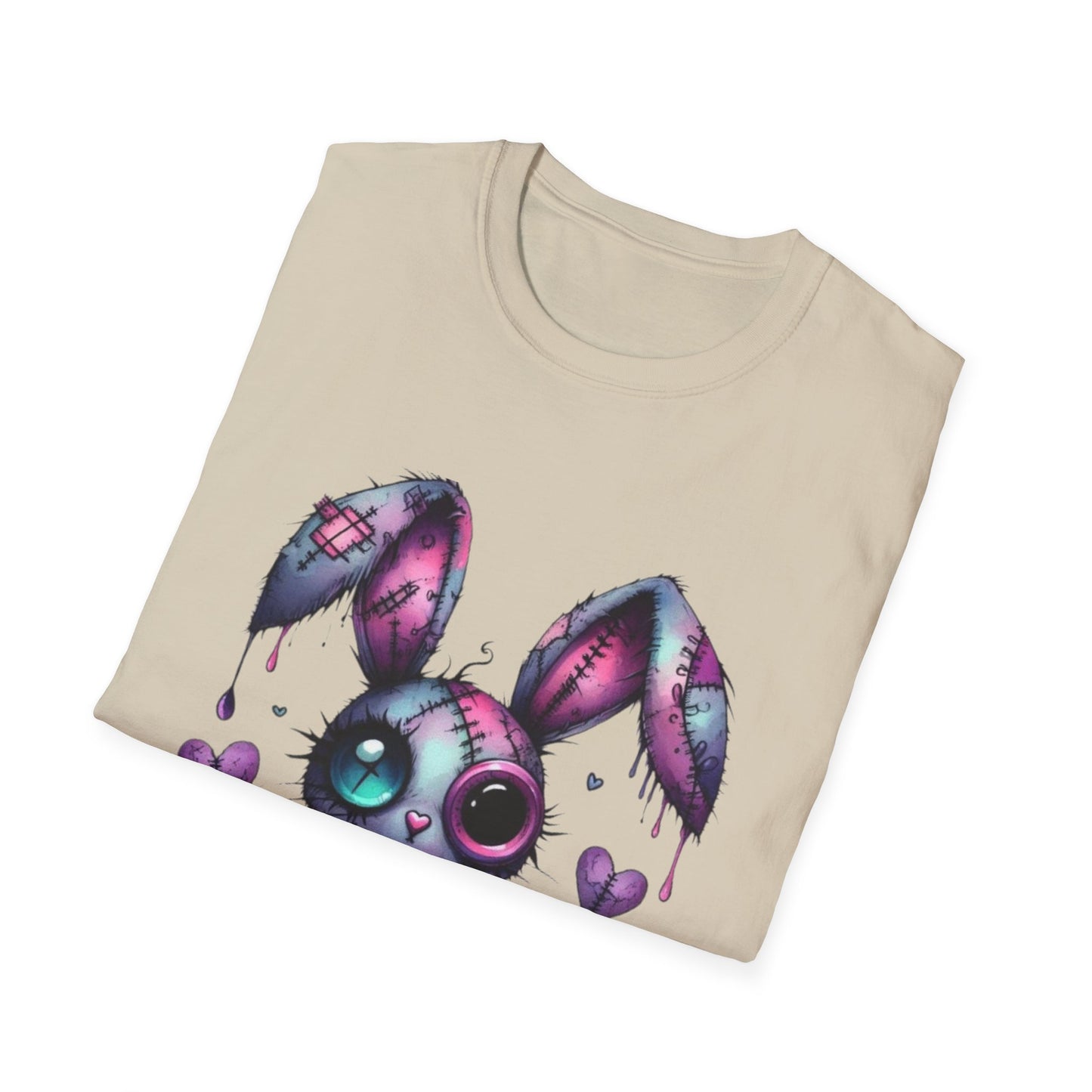 Playful Bunny Graphic T-Shirt - Softstyle Unisex Tee for Cute & Unique Casual Wear