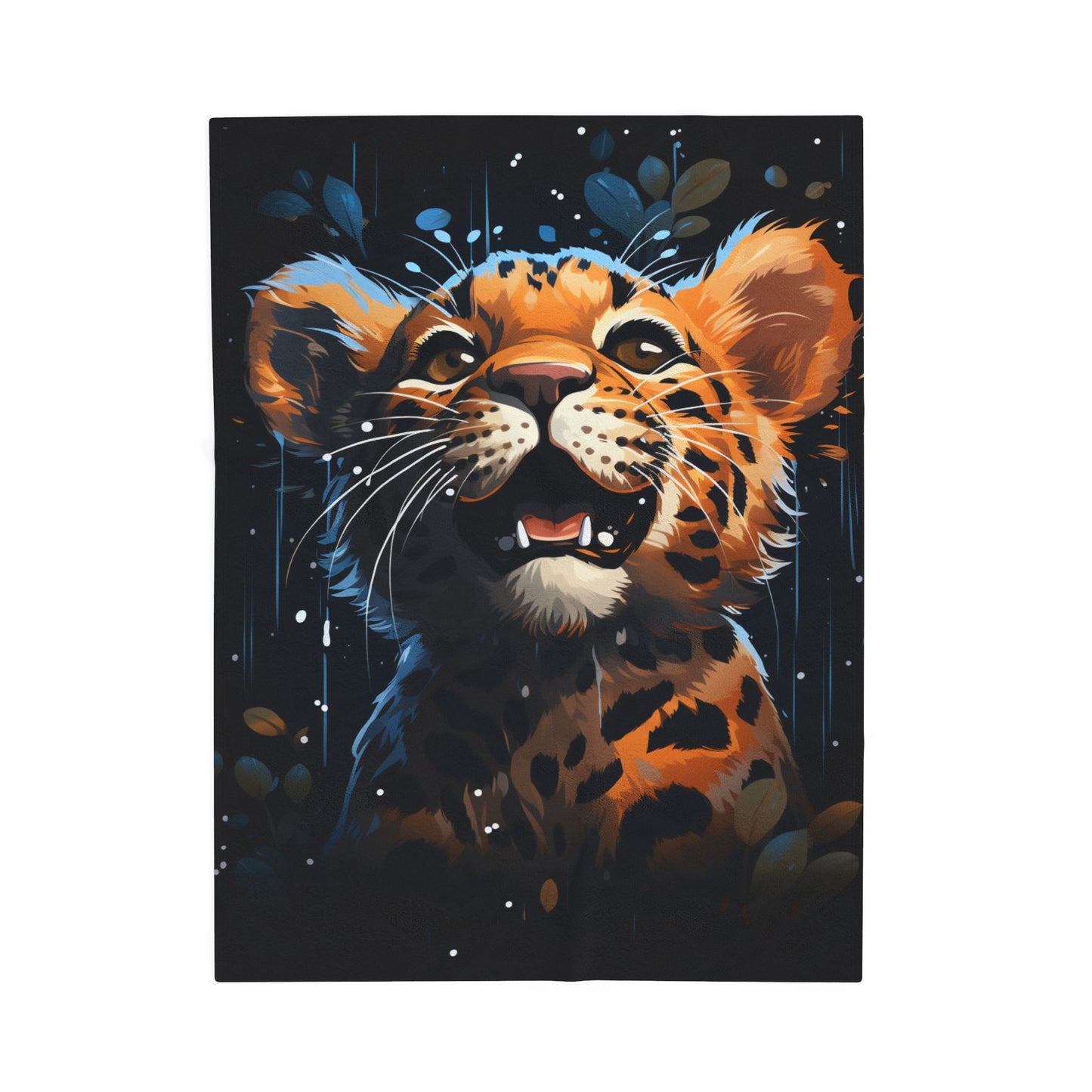 Leopard- Cozy Wildlife Plush Blanket - Perfect for Kids, Home Decor, Gifts, Camping, Animal Lovers 30" × 40" Printify All Over Prints Rhythm & Drip Apparel