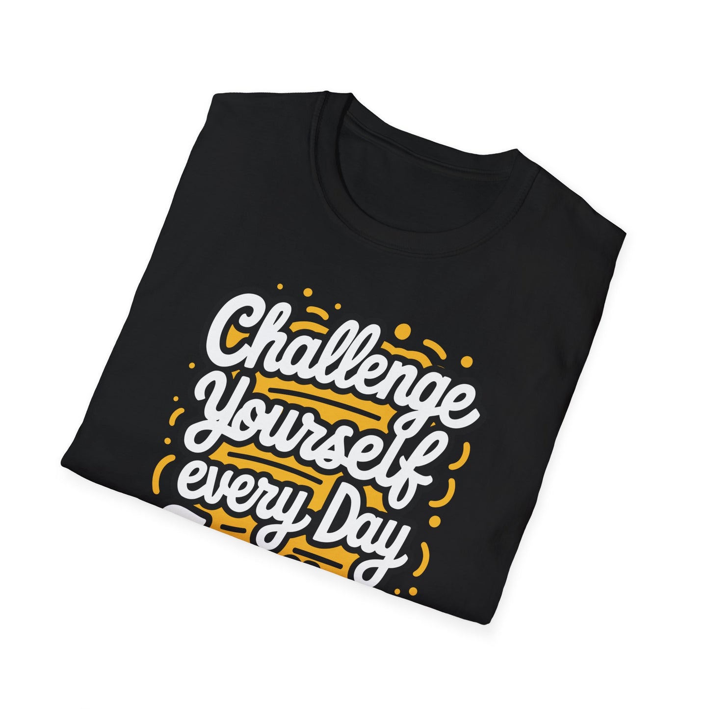 Inspirational Unisex Softstyle T-Shirt - 'Challenge Yourself Every Day, Face Your Fears'