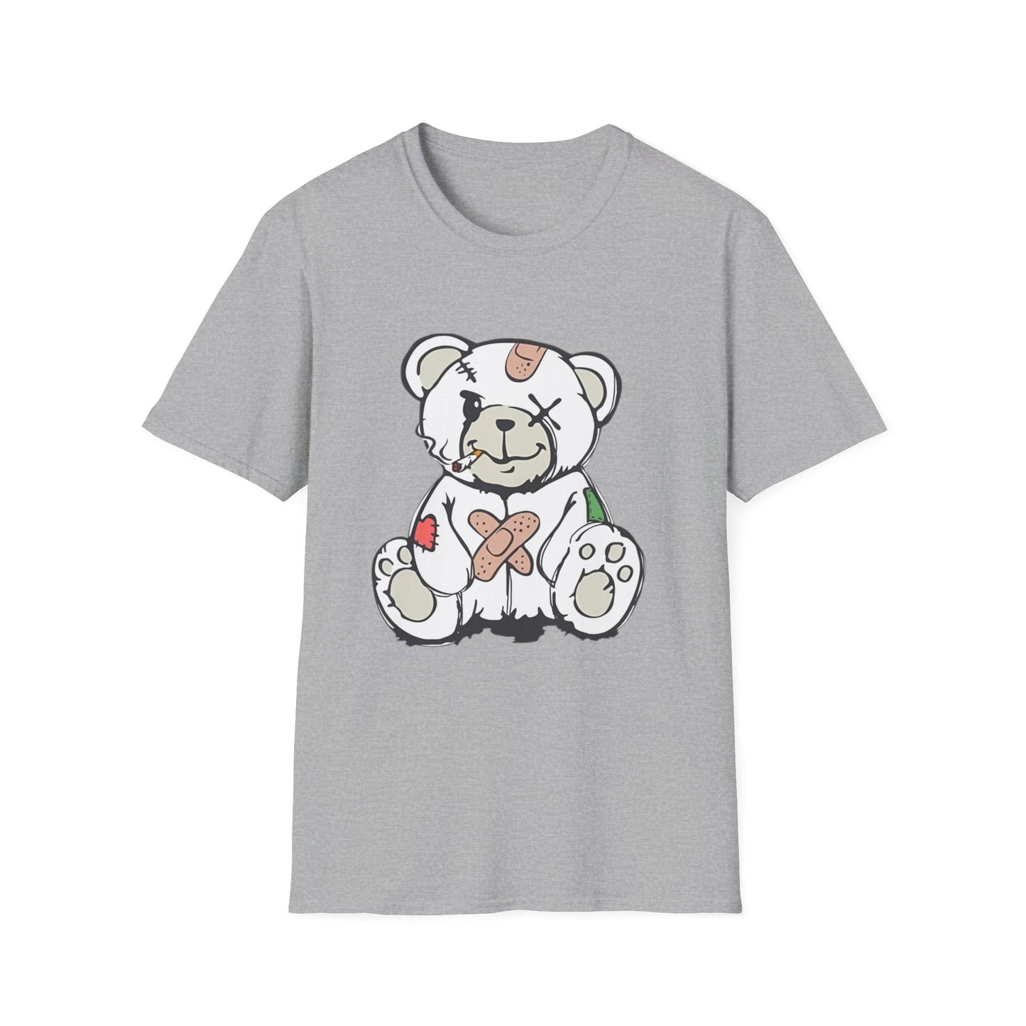 Bandaged Teddy Bear T-Shirt Sport Grey Printify T-Shirt Rhythm & Drip Apparel