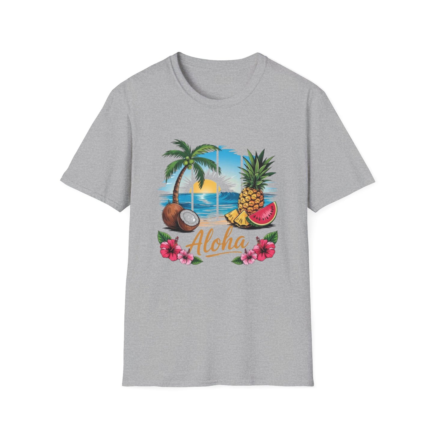 Summer- Aloha Tropical T-Shirt Sport Grey Printify T-Shirt Rhythm & Drip Apparel