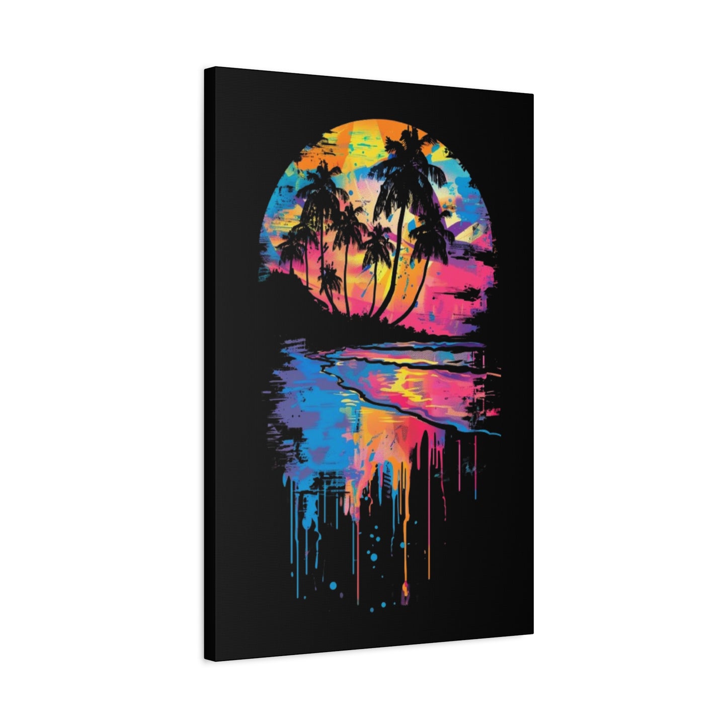 Beach- Vibrant Beach Sunset Canvas Art Print, Tropical Wall Decor, Home Aesthetic, Summer Vibes, Gift for Beach Lovers Printify Canvas Rhythm & Drip Apparel