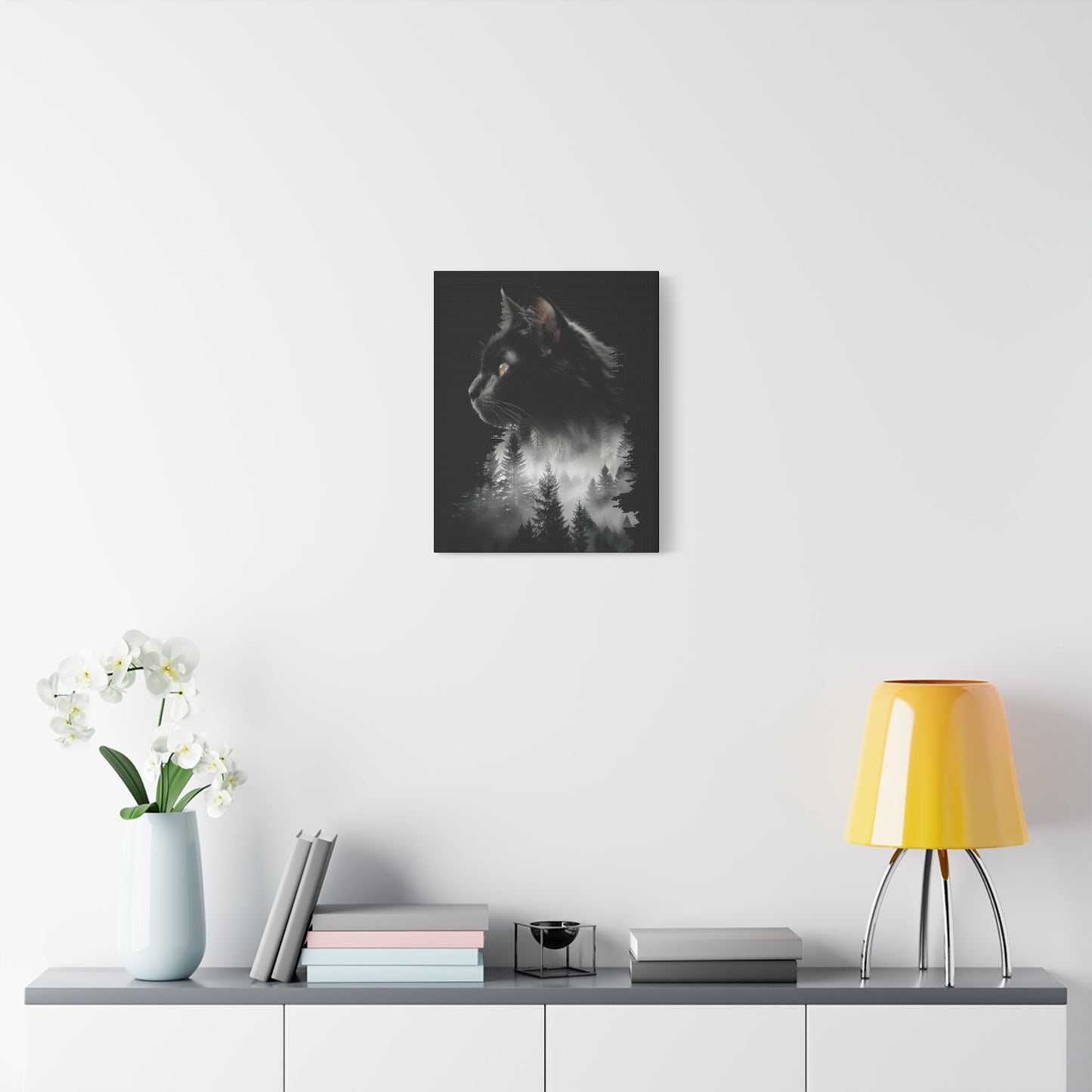 Cat- Mystical Cat Forest Canvas Print, Home Decor Art, Cat Lover Gift, Unique Wall Art, Pet Memorial Rhythm & Drip Canvas Rhythm & Drip Apparel