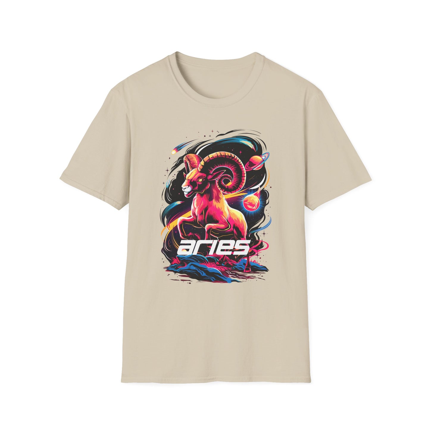 Aries Zodiac T-Shirt Sand Printify T-Shirt Rhythm & Drip Apparel