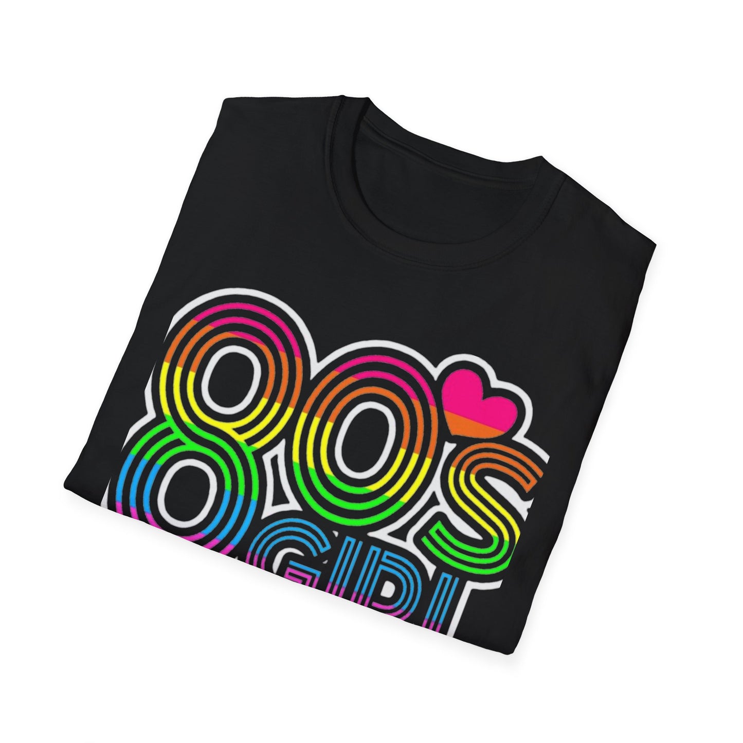 80s Retro 80's Girl Rainbow T-Shirt Printify T-Shirt Rhythm & Drip Apparel