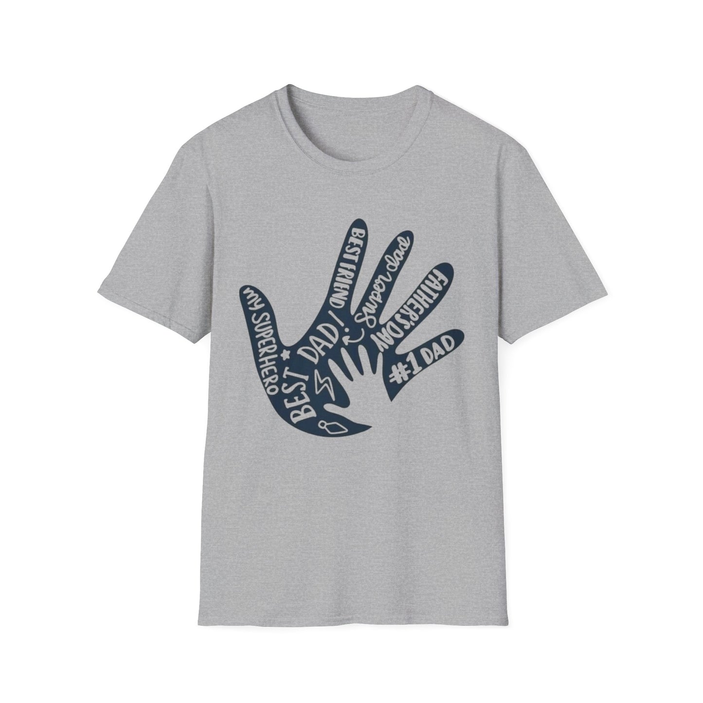 Best Dad Handprint T-Shirt Sport Grey Printify T-Shirt Rhythm & Drip Apparel