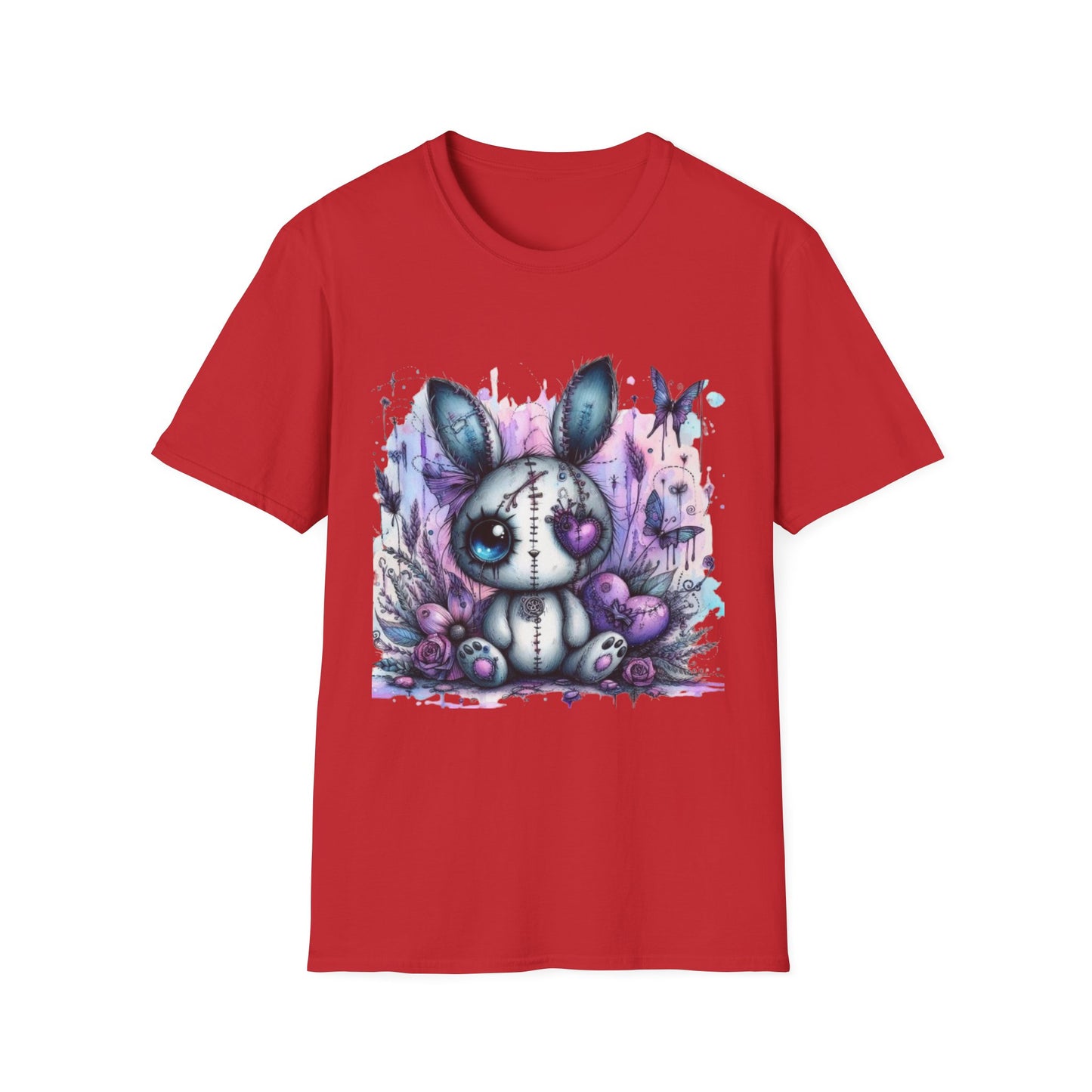 Cute Gothic Bunny Unisex T-Shirt | Softstyle Tee for Halloween & Casual Wear