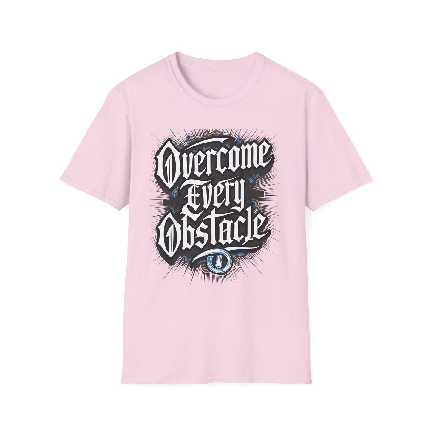 Inspirational Unisex Softstyle T-Shirt – "Overcome Every Obstacle"