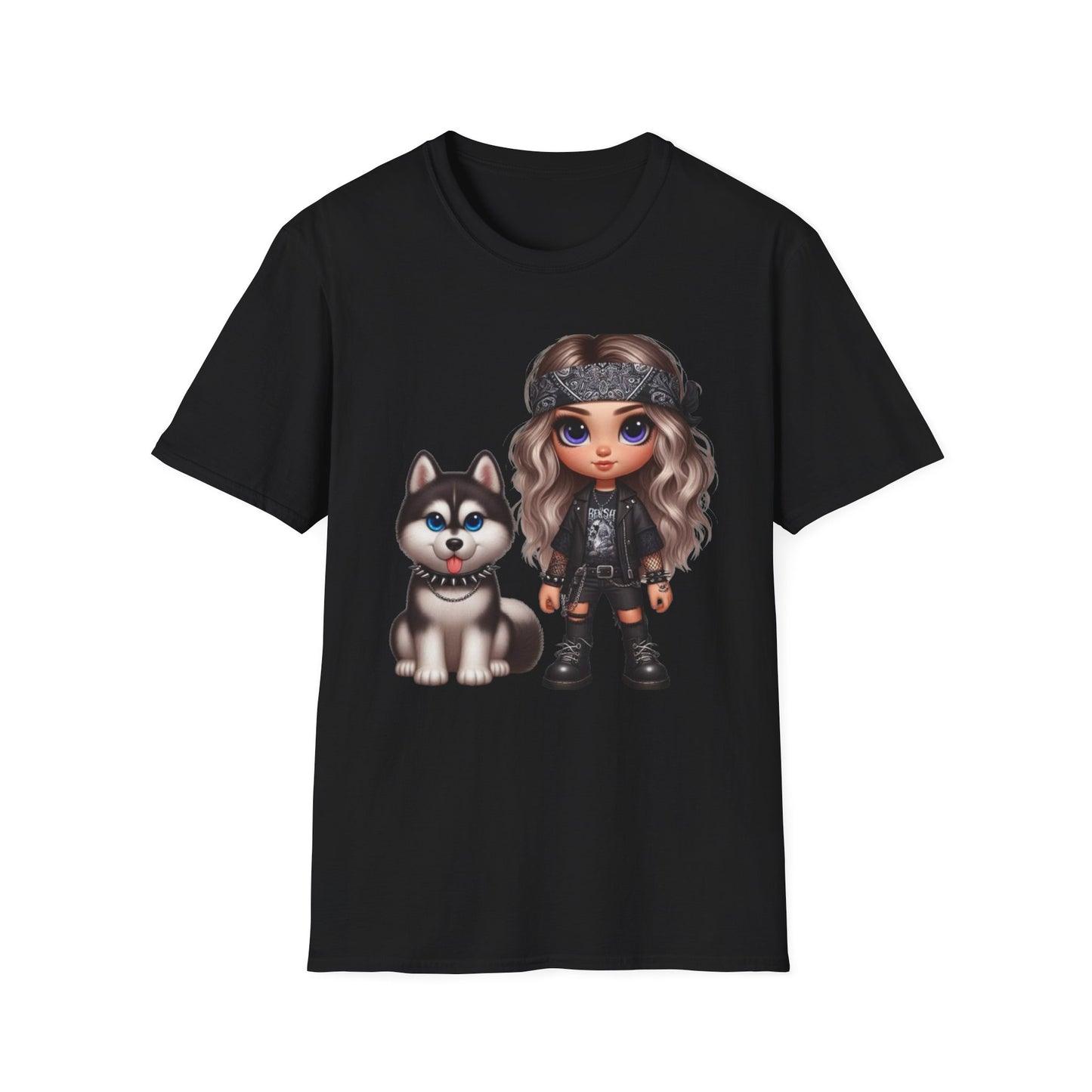 A Girl And Her Dog 3 T-Shirt Black Printify T-Shirt Rhythm & Drip Apparel