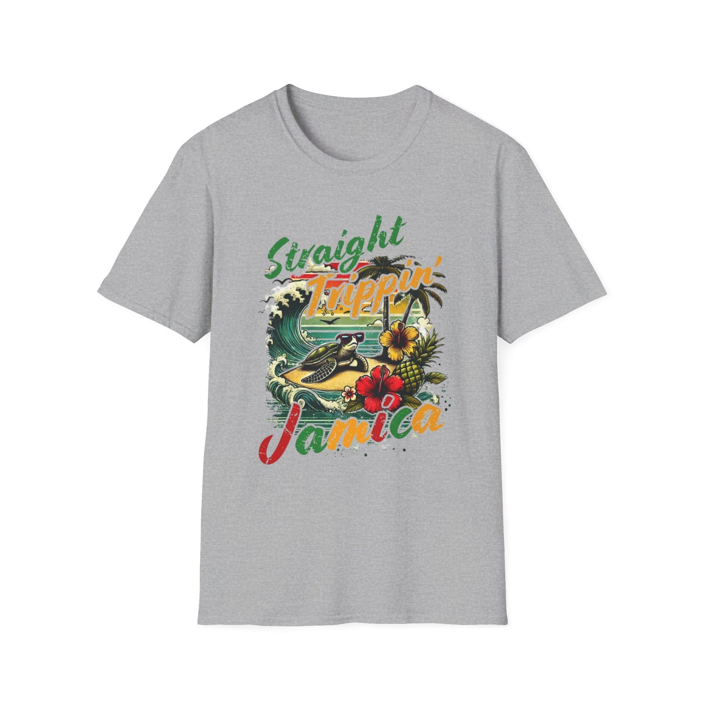 Summer- Straight Trippin' Jamaica Tee Sport Grey Printify T-Shirt Rhythm & Drip Apparel