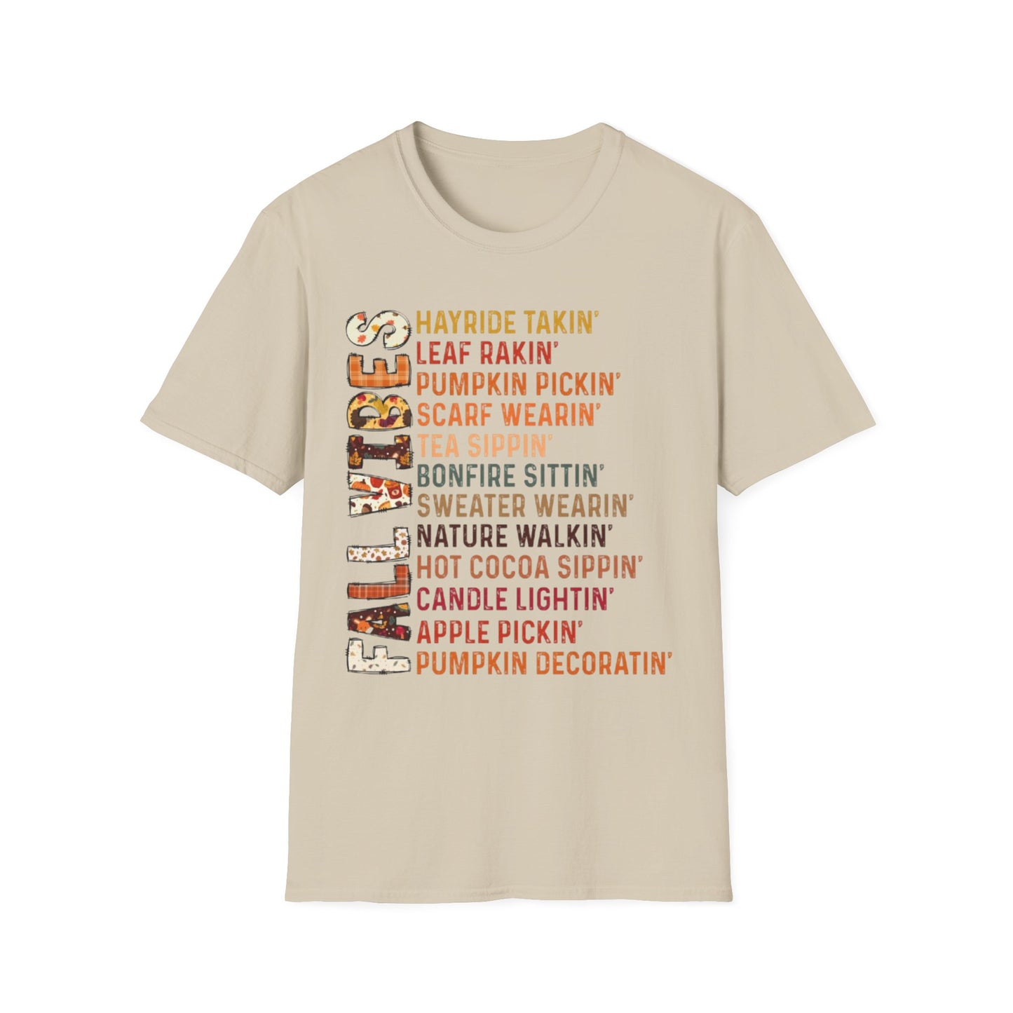 Fall- Fall Vibes T-Shirt Sand Printify T-Shirt Rhythm & Drip Apparel