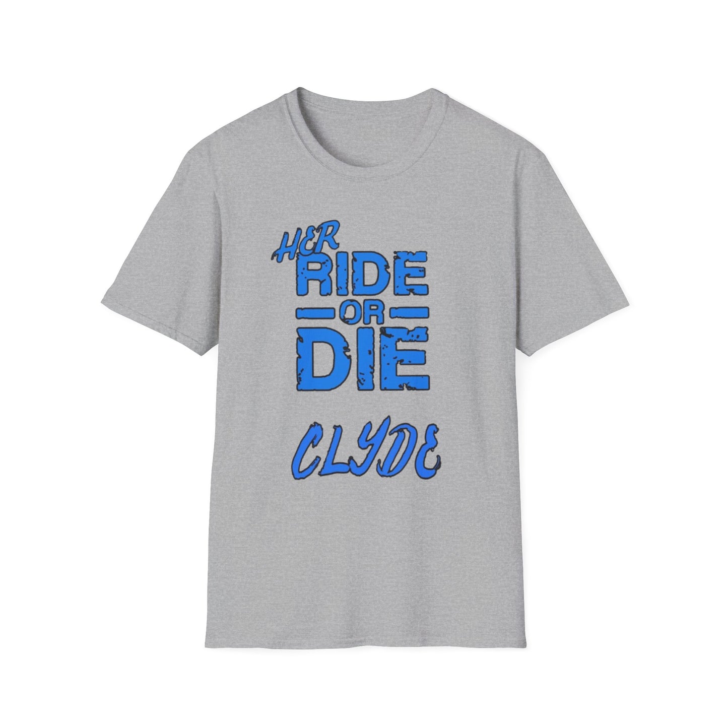 Ride or Die Clyde T-Shirt Sport Grey Printify T-Shirt Rhythm & Drip Apparel