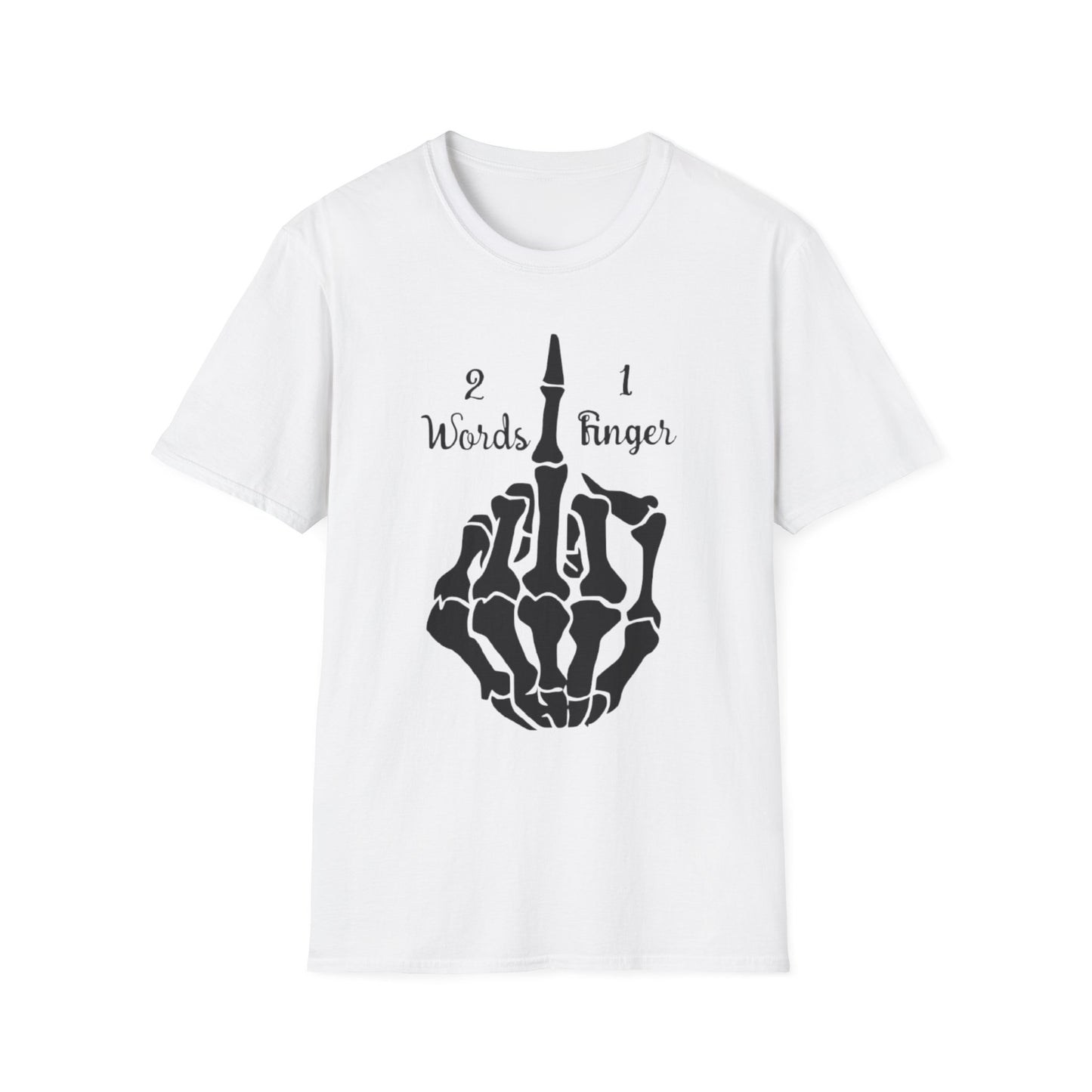 2 Words 1 Finger White Printify T-Shirt Rhythm & Drip Apparel