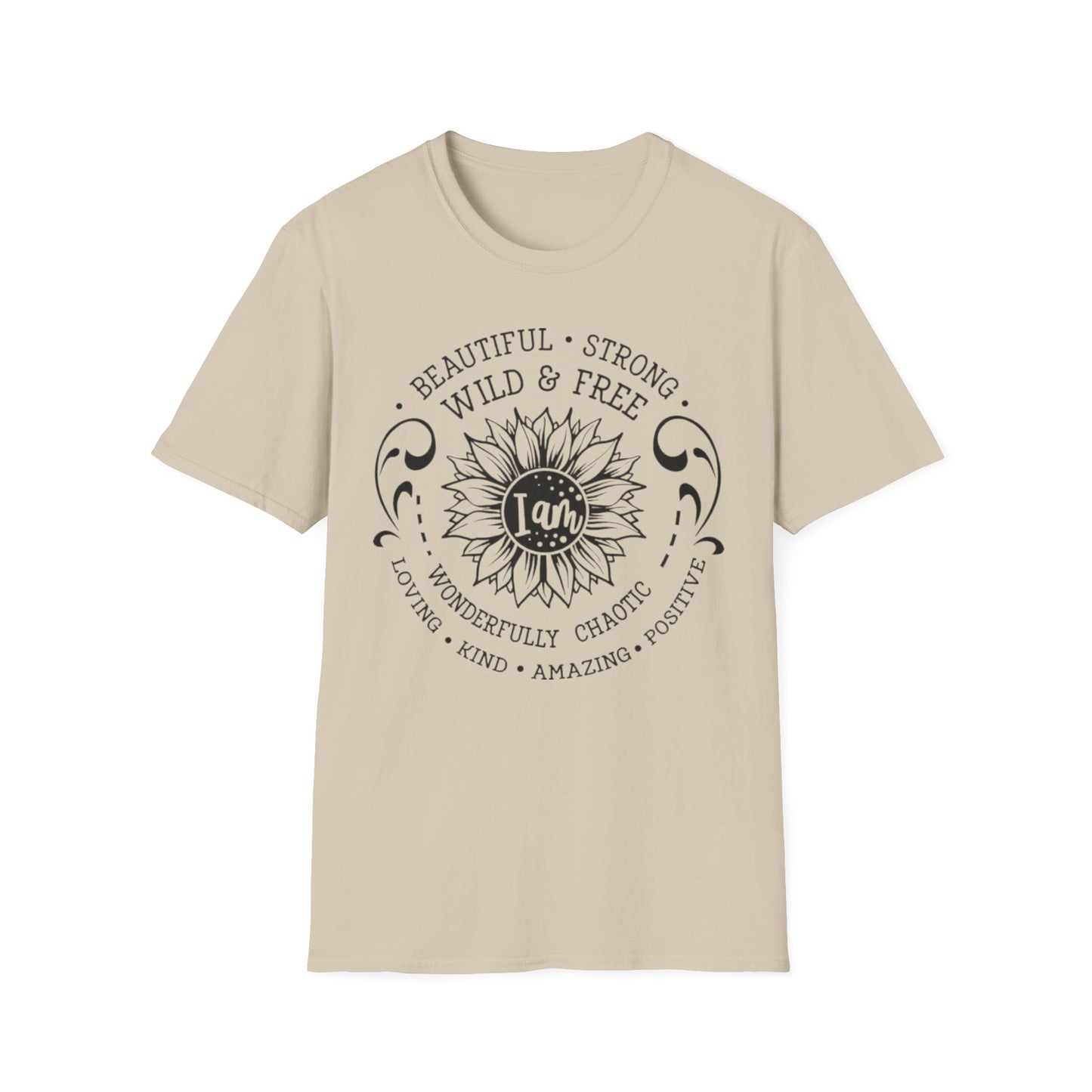 Beautiful, Strong, Wild & Free Sand Printify T-Shirt Rhythm & Drip Apparel