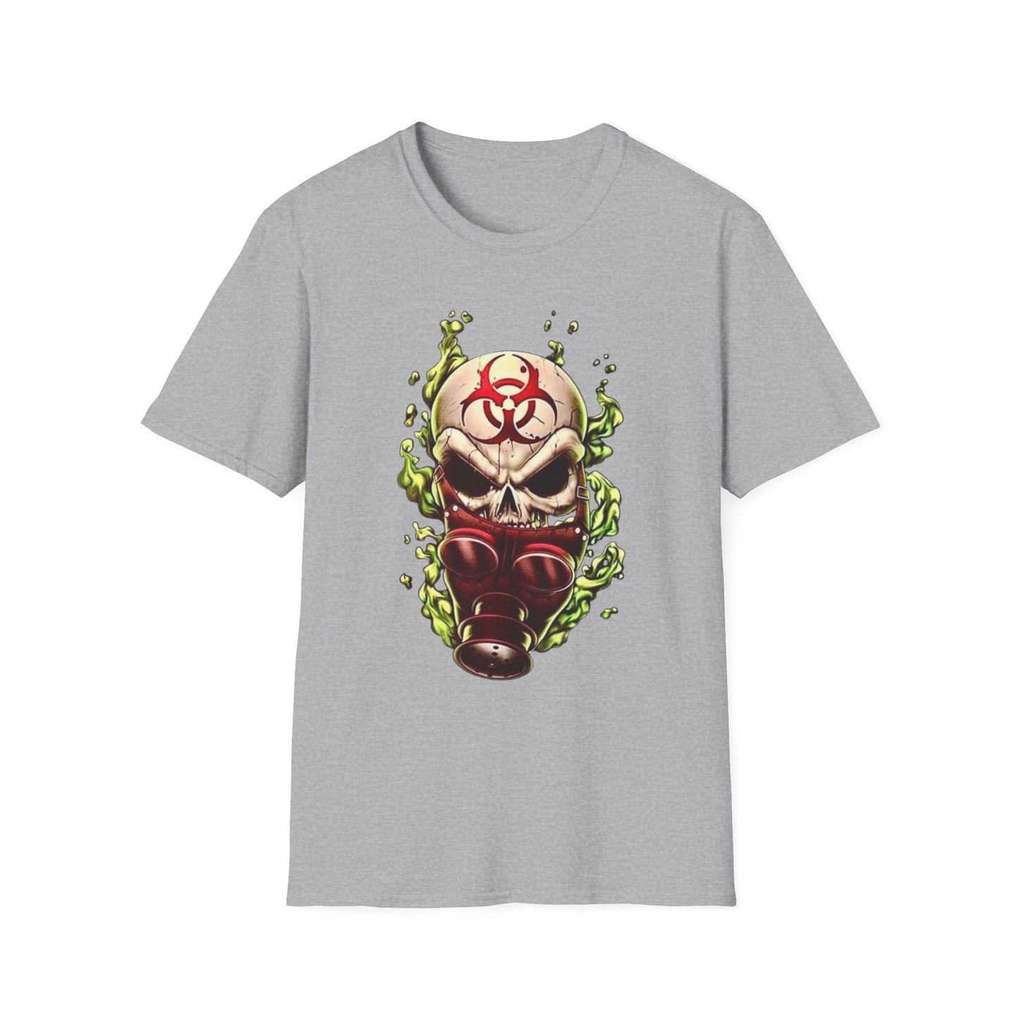 Biohazard Skull Unisex T-Shirt Sport Grey Printify T-Shirt Rhythm & Drip Apparel