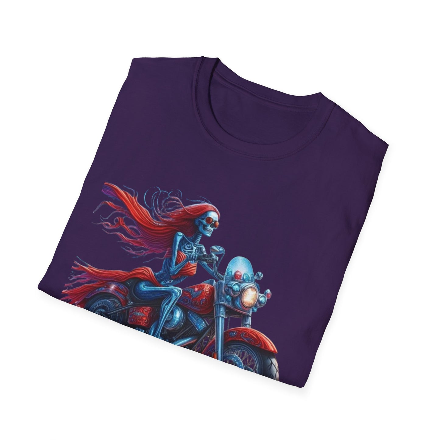 Woman Skeleton Biker T-Shirt Printify T-Shirt Rhythm & Drip Apparel